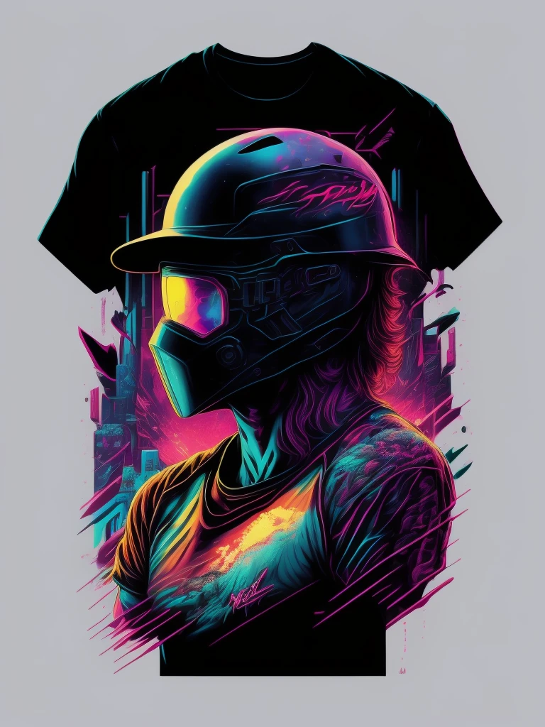 Atleta beisebol, Grafite inspirado, cores vibrantes, NEO Tokyo, futurista, arte vetorial, design de camiseta