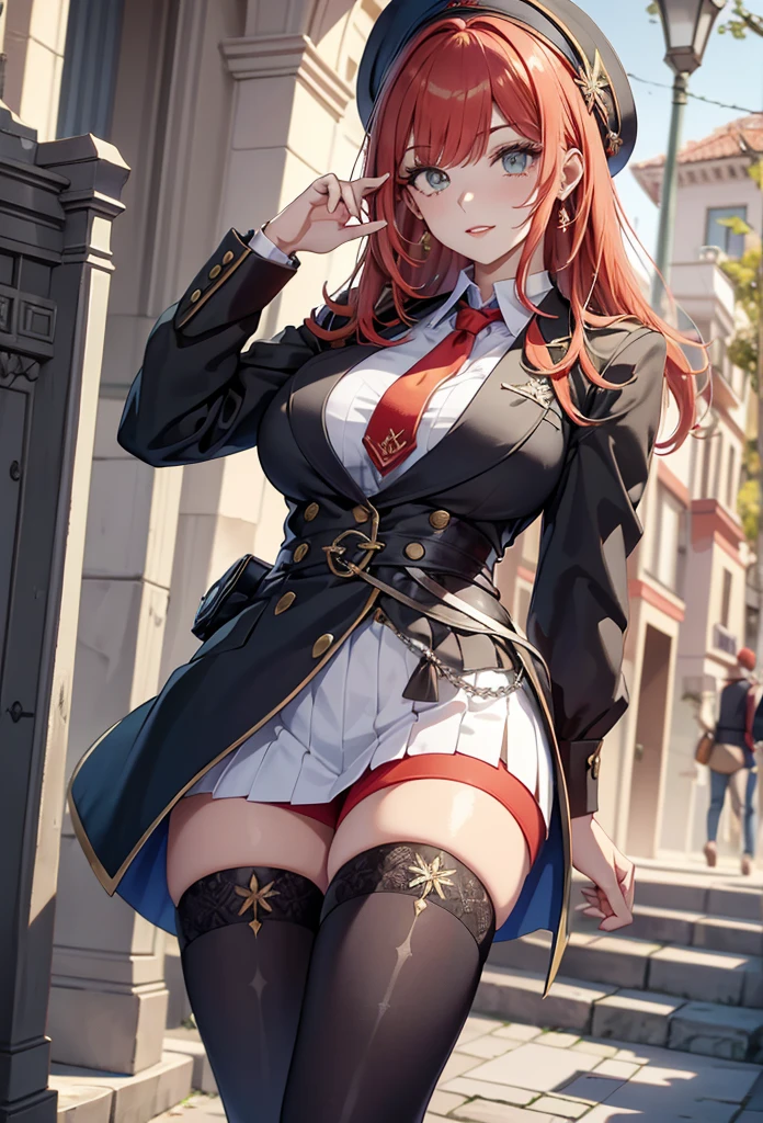 (masterpiece、top-quality、hight resolution、Unity 8k、extremely details CG:1,Best Picture), daiwa scarlet(umamusume), animal ears, brown hair, horse girl, ((Tiara)), "A famous porn star, confronted by someone who recognizes her on a weekday while she is out in public. Despite being teased or mocked about her profession, she maintains a firm and dignified stance. She stands tall, with a confident posture, dressed stylishly yet modestly. Her expression is calm and unwavering, showing that she is not intimidated or ashamed. The scene captures her strength and self-assurance as she handles the situation with grace and resolve."
