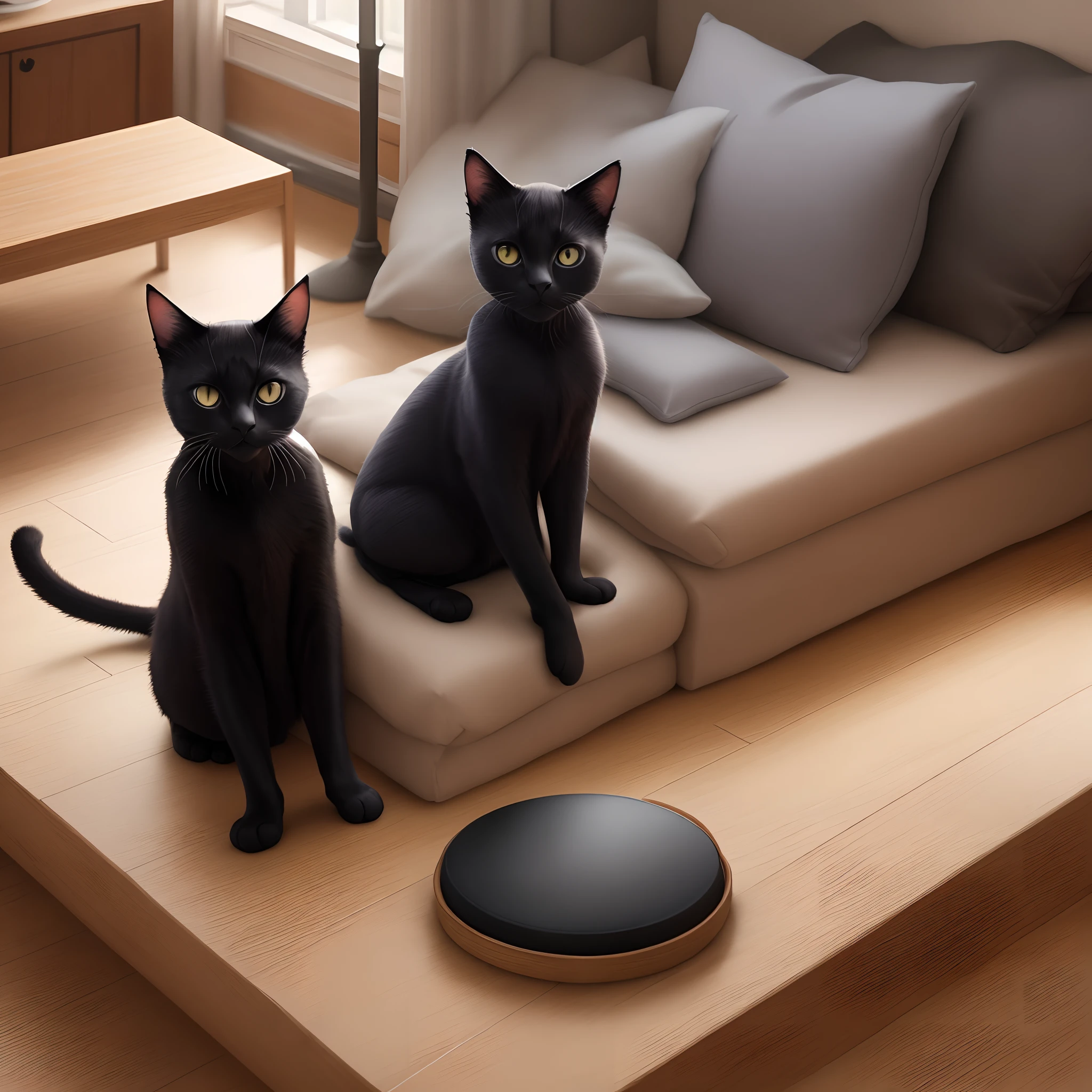black cat Having a base