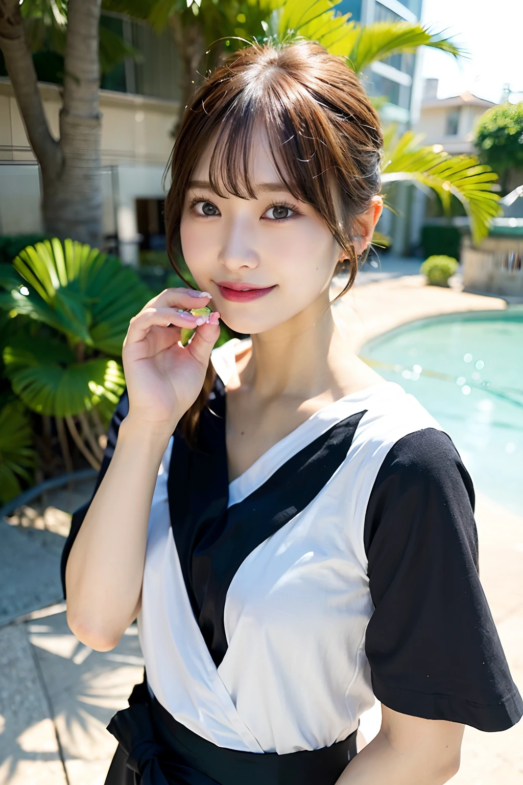 (top-quality、8K、32K、masuter piece、nffsw:1.2)、profile、(slim figure:1.2)、(s lips) 、二重まぶた、shinny skin、Realistic rays、mare、beauitful face、(Light smile:1.3)、(short-hair:1.4)、blurry backround、(Front Focus)、(Dark: 1.6)、Fantasy Art、photoRealstic、Professional Lighting、extra detailed face、Award-winning、deep-shadows、Summer Beach、Floral yukata
