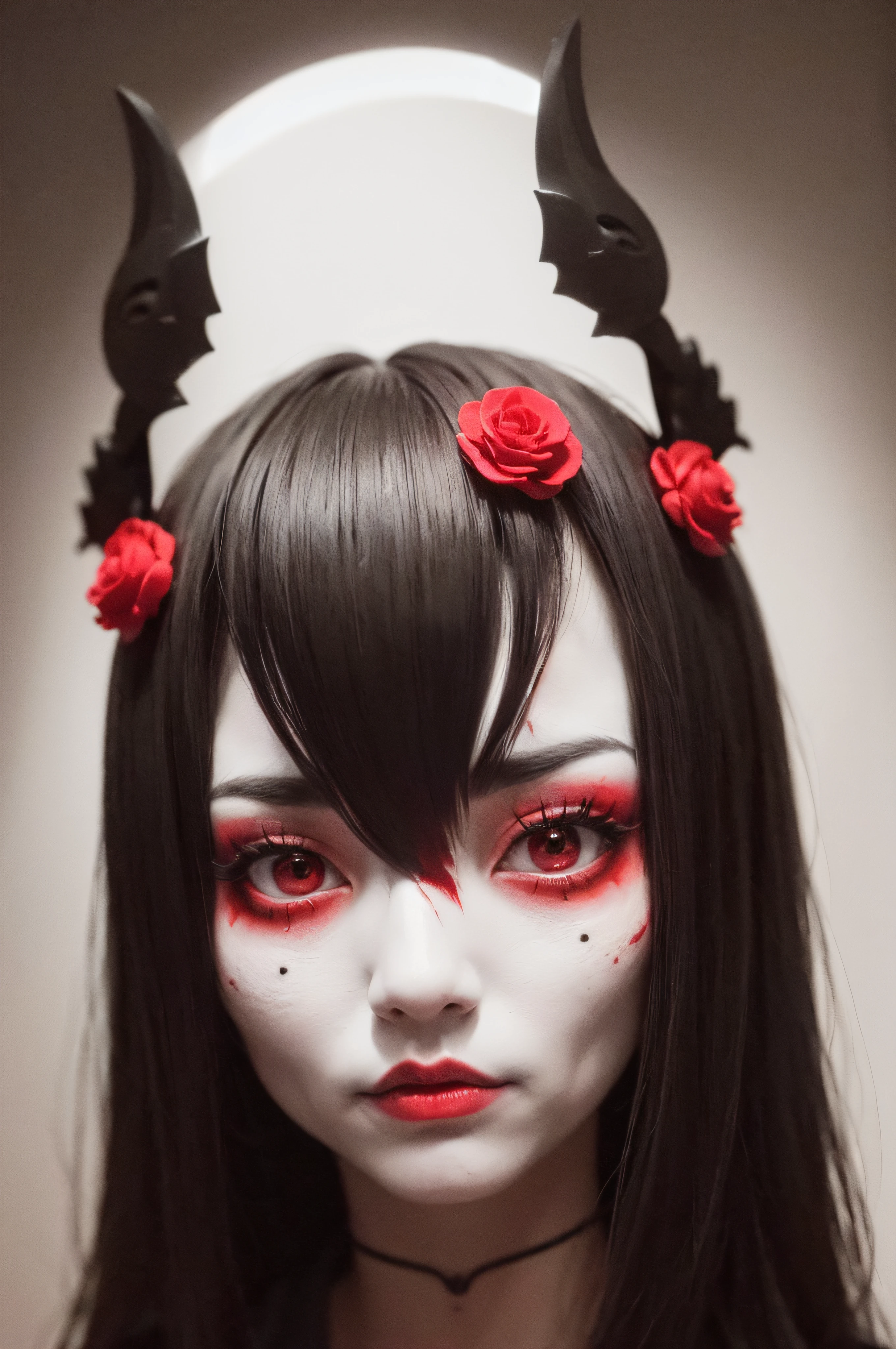 "(The best lighting, oscuro, dramatic),(feto calavera geisha escupiendo tinta roja, Cicatrices, sexy, cerebro, sangre, una rata dentro de la cabeza, terror.),(ojos rojos, calaveras). volumetric light.