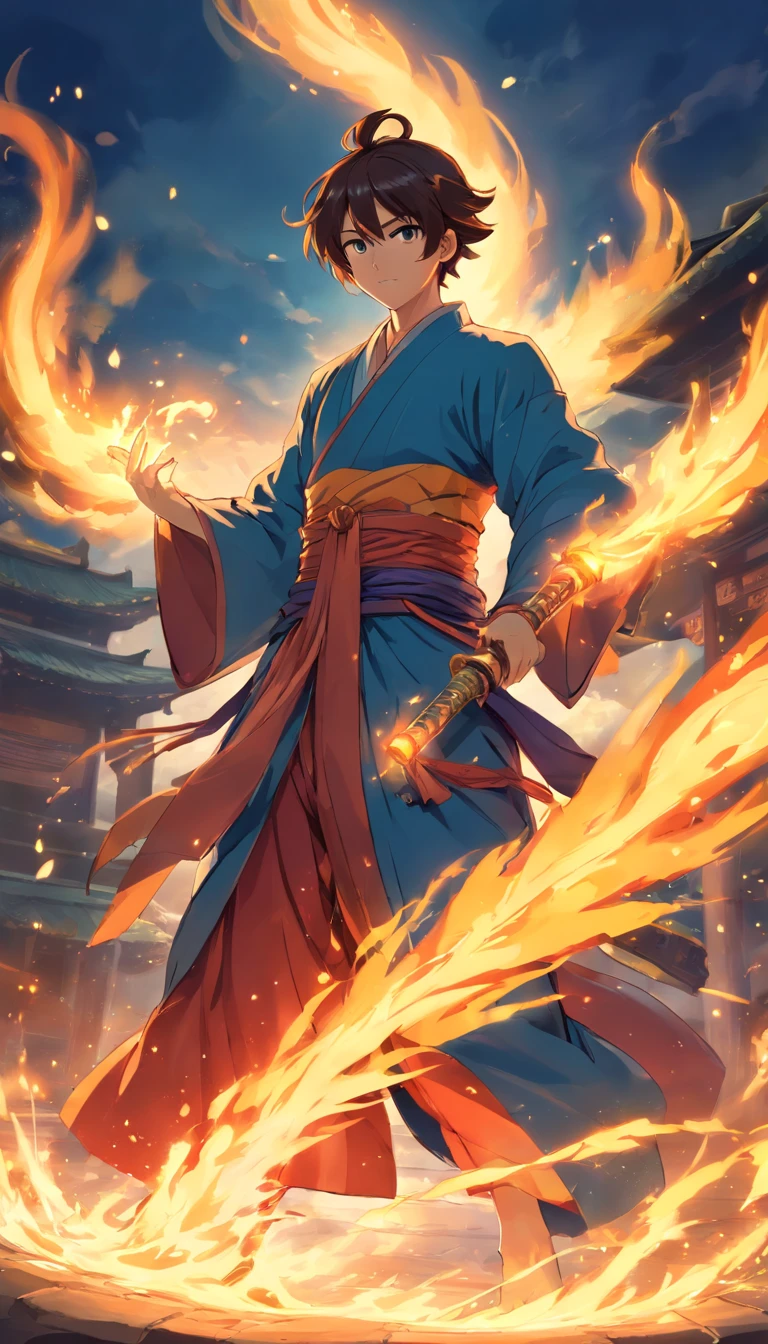 I don’t want to draw King Ming, Buddhist king of Ming Dynasty, Just like ancient warriors。Wearing flames and flames that mainly cover body parts。I have a sword in my hand。