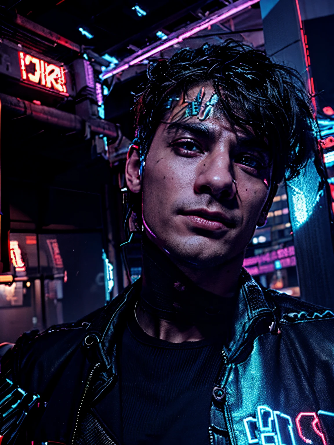 change background cyberpunk handsome boy, 8k ultra