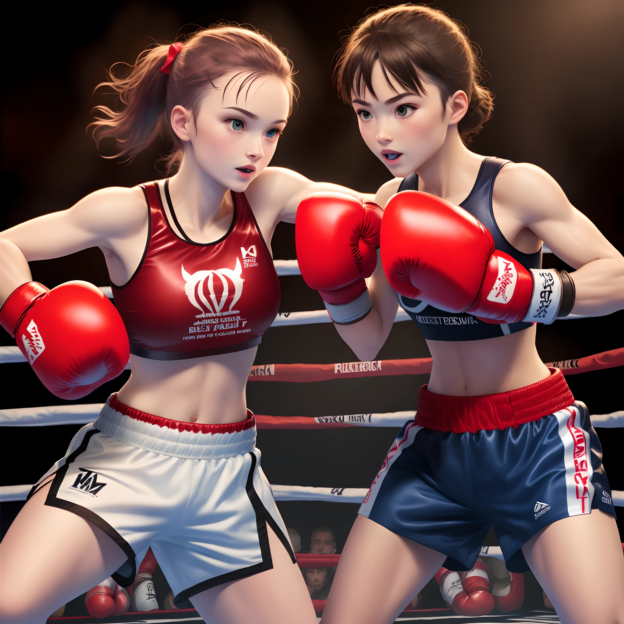 2girls,(boxing:1.5)