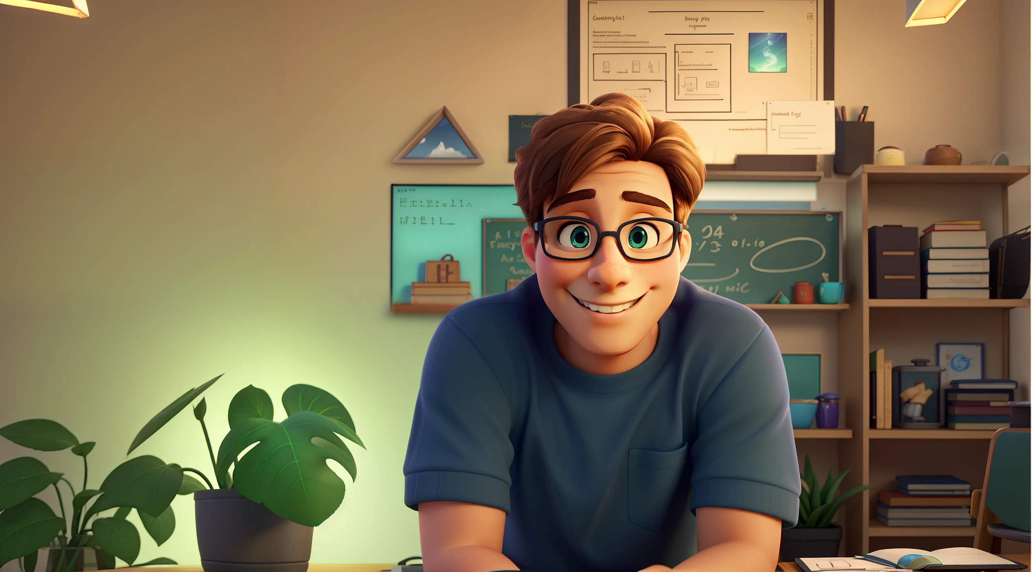 {{masterpiece, best quality, extremely detailed CG, unity 8k wallpaper, cinematic lighting}}, , smart teacher, smiling , art inspired by neural networks, fit body, smart, cute, no glasses on
