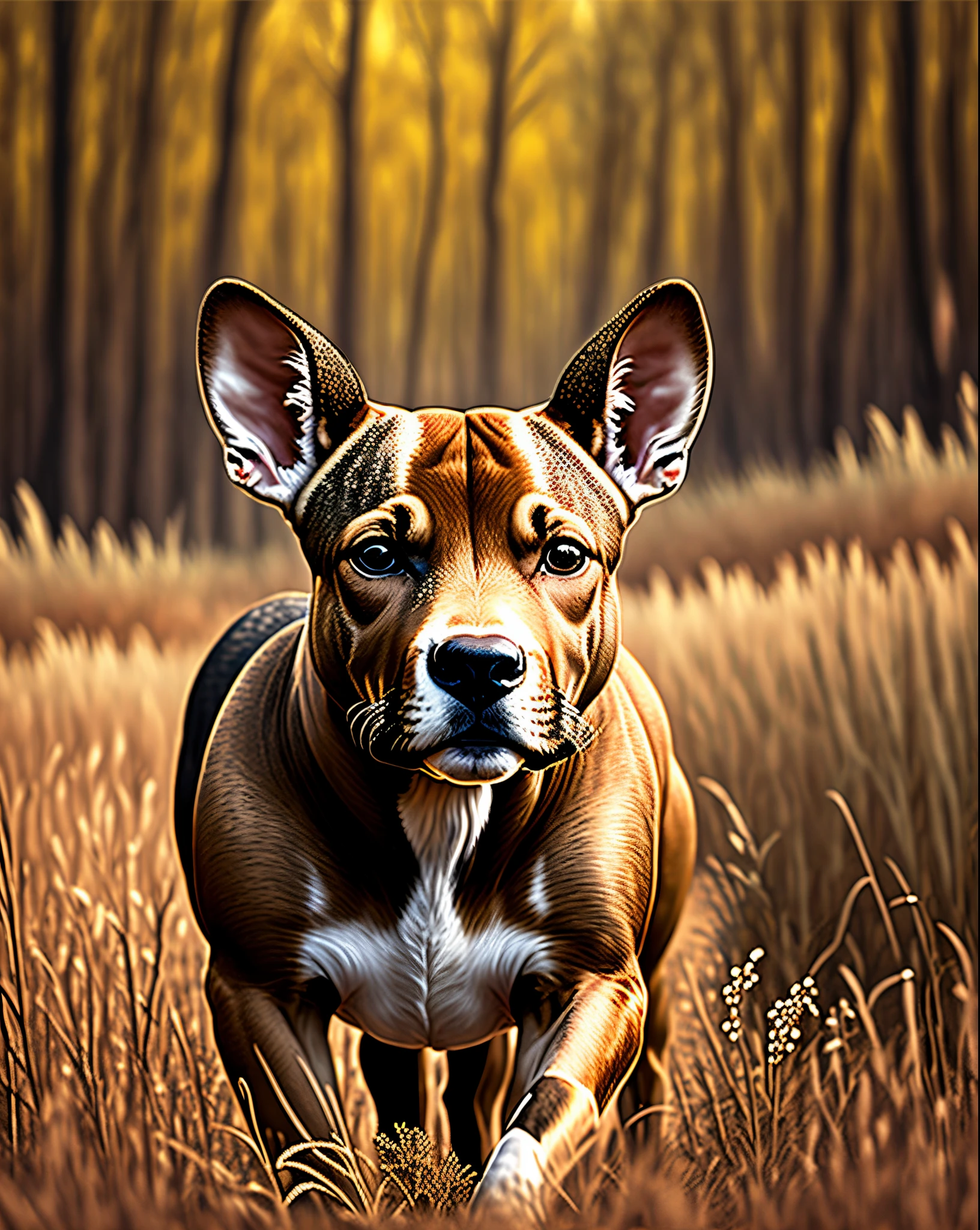 Pit bull hunting deer