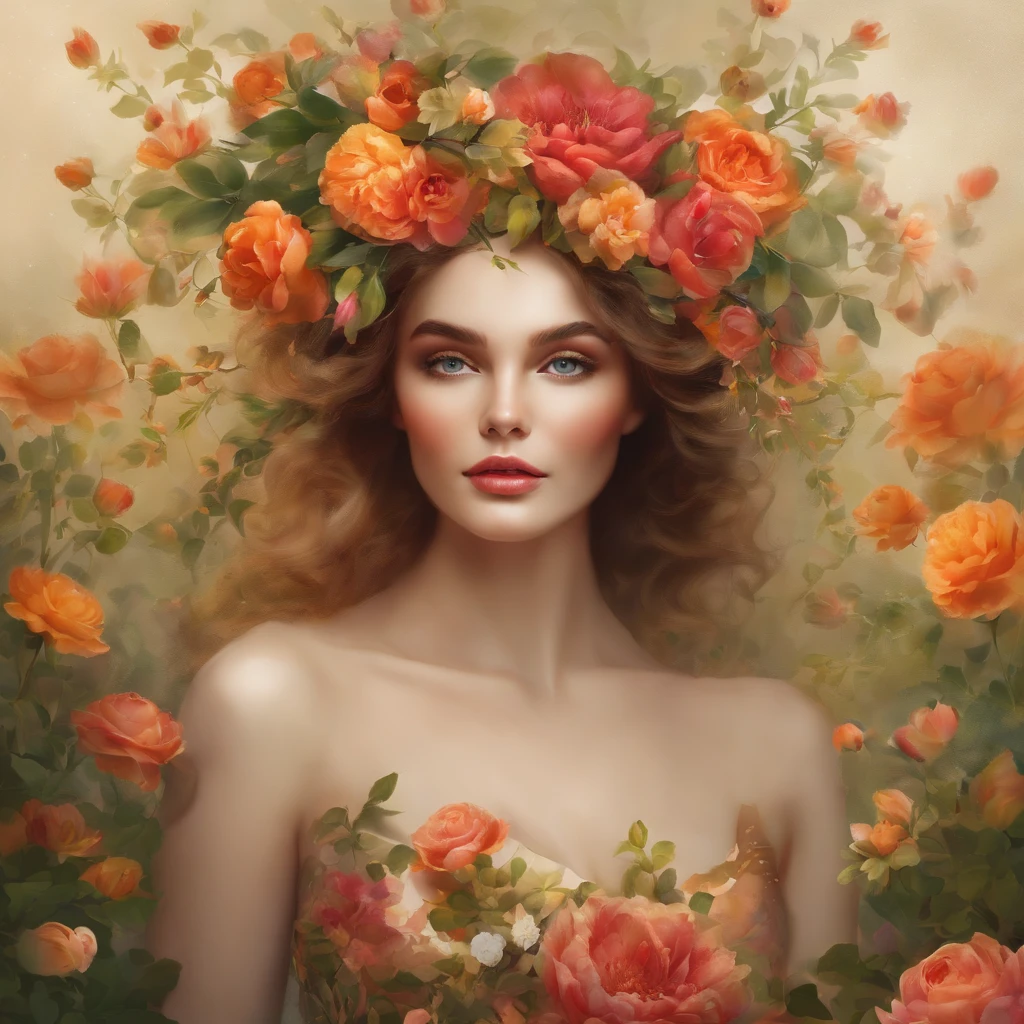 Full body. ))) (colorful, vibrant) flowers blooming on her skin, (intricate, detailed) vines and branches of plants extending upwards along her cheekbones. The flowers exhibit a (delicate, intricate) beauty, with each petal displaying a (vivid, rich) color palette. The overall scene is reminiscent of a (dreamlike, ethereal) garden, with the flowers (creating, forming) a captivating pattern on her skin. The (digital, high-resolution) art showcases the (exquisite, meticulous) details of each individual flower, capturing the essence of their delicate nature. The colors are (crisp, vibrant), creating an (immersive, captivating) visual experience. The flowers appear as if they were hand-painted, with (subtle, soft) brushstrokes adding depth and texture to the artwork. The lighting in the scene is (soft, diffused), casting a gentle glow on the flowers and highlighting their intricate details. The subtle play of light and shadow enhances the (dimensionality, depth) of the artwork, making the flowers look almost three-dimensional. The overall composition exudes a sense of (delicacy, elegance), with the flowers serving as a (symbol, representation) of natural beauty. The artist has masterfully combined the elements of (nature, flora) with the human form, creating a visually stunning piece of digital art.
Waiting to start