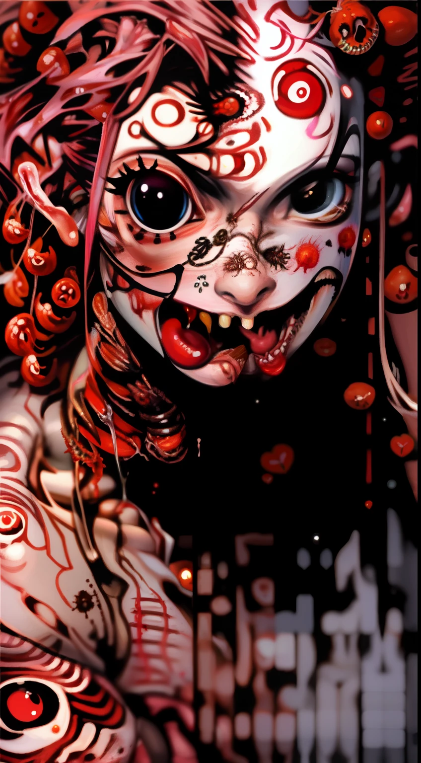 Debian art tendence,  Digital illustration, Epic Realistic, goru-manga-hentai, , digital media, 1girl, (sukeban-bishoujo), (ero-goru), (exposed organs), (putrefaction), (Flies), (fly larvae), (pus)5 rotten blood, ((body terror)), ((body  horrorific), ((insainly detailed))