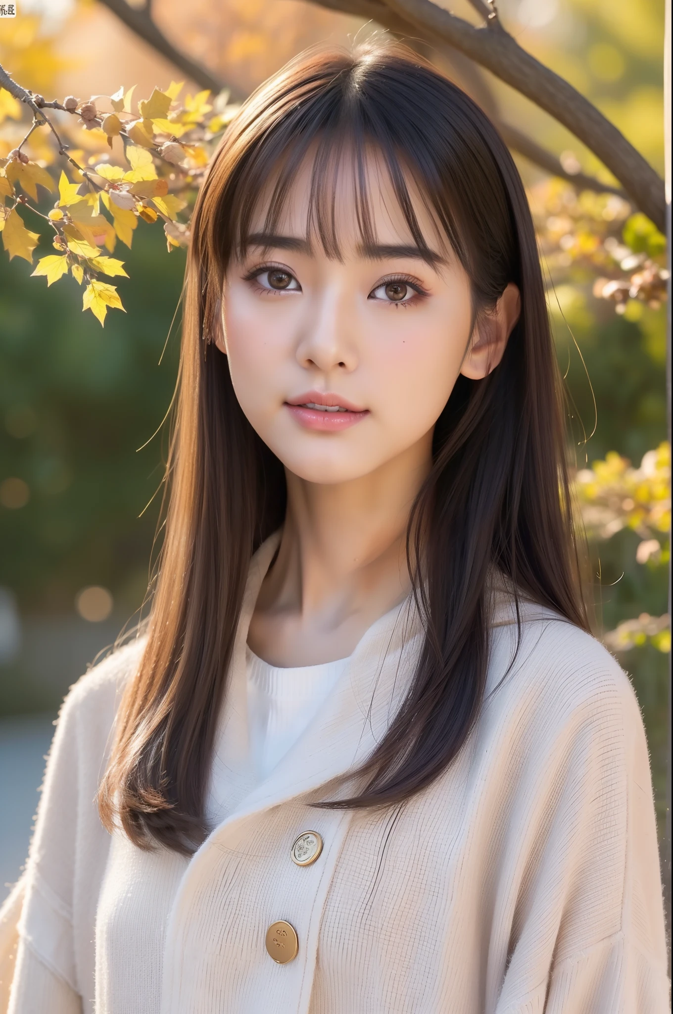 (great masterpiece、top-quality、high-level image quality)、(japanes、Idol actress、Good looks、Mature atmosphere)、(The perfect beautiful girl without complaint)、(Joy of Loving),Very small bust、Fashionable autumn clothes
