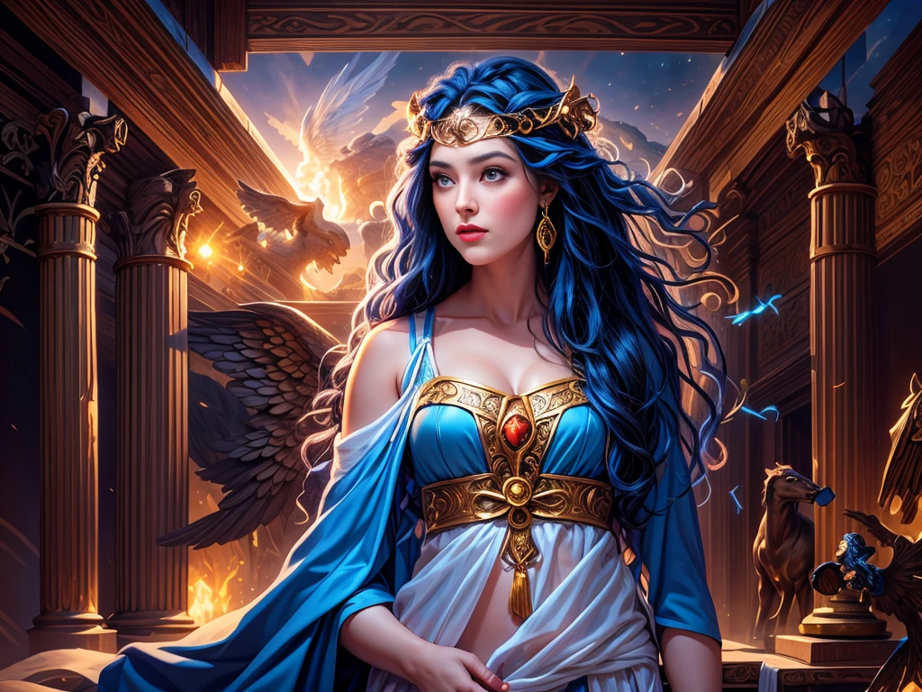 A portrait of a woman in high definition, com cavalo ((um cavalo)), em 8K de um mulher anjo de 18 anos, ((  angel with several majestic wings,)), Deus do Mar, Deus do Oceano, Luthien, arte de deus, Deus da mitologia grega, Deus da Lua, Deus do amor e da paz, deus bonito, Mitologia do Deus da Terra, o deus Eros, Um retrato impressionante de um deus, Frank Kelly Freas, Estilo Karol Bak, ((beautiful face)), Ultra Definition, melhor qualidade, 32k ultra | | | | | | | | | | | | | | | | | | | | | | | | | | , Ultra HD | | | | | | | | | | | | | | | | | | | | | | | | | |