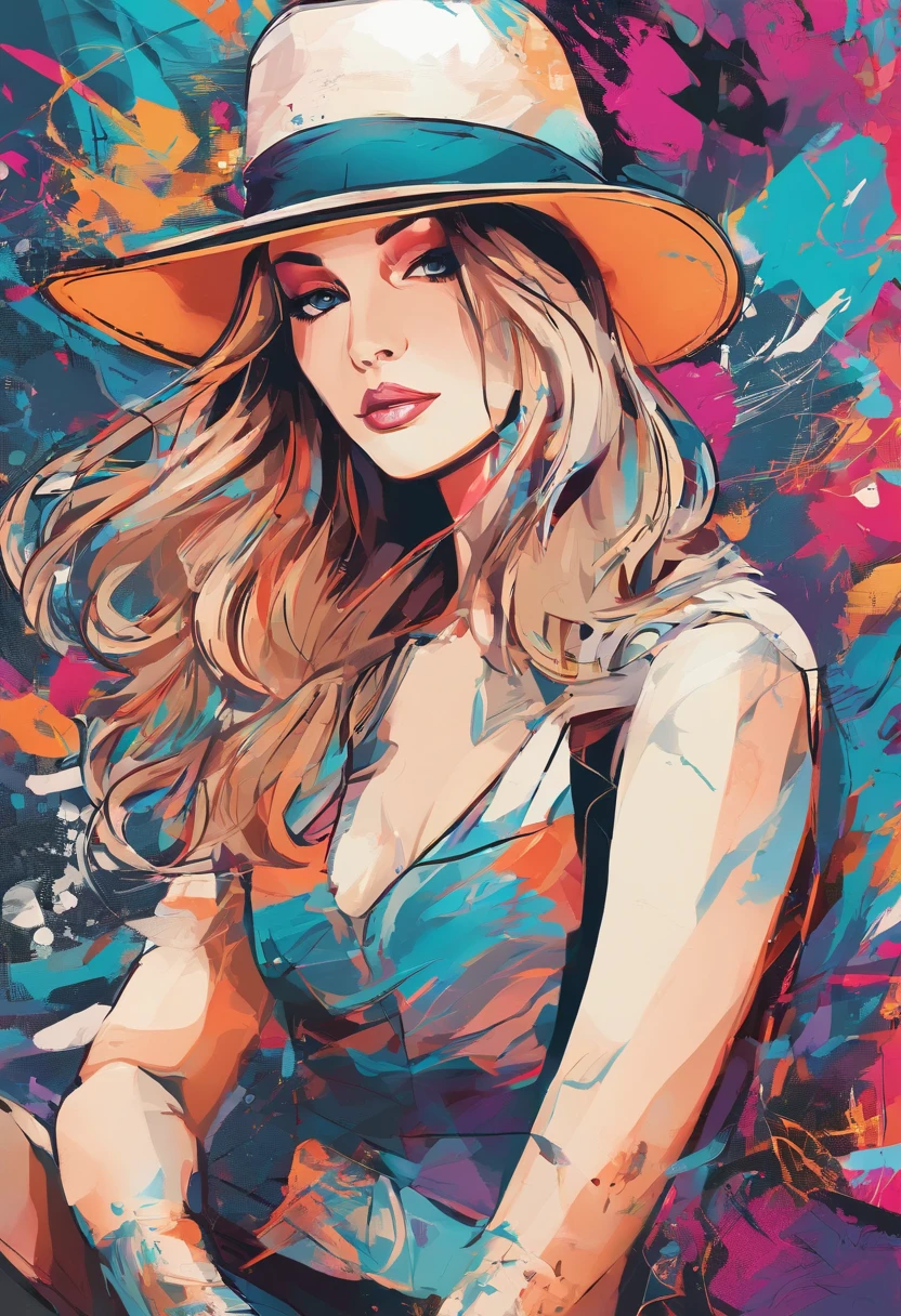 Close-up of a woman in a hat and dress, Digital illustration style, Digital Illustration Portrait, Trends in Artstration, in the art style of bowater, detailed portrait of anime girl, digital anime illustration, Painted in the style of Artgerm, Portrait of Martin Ansin, Detailed pictorial portrait, Digital Illustration -, artgerm. High Detail