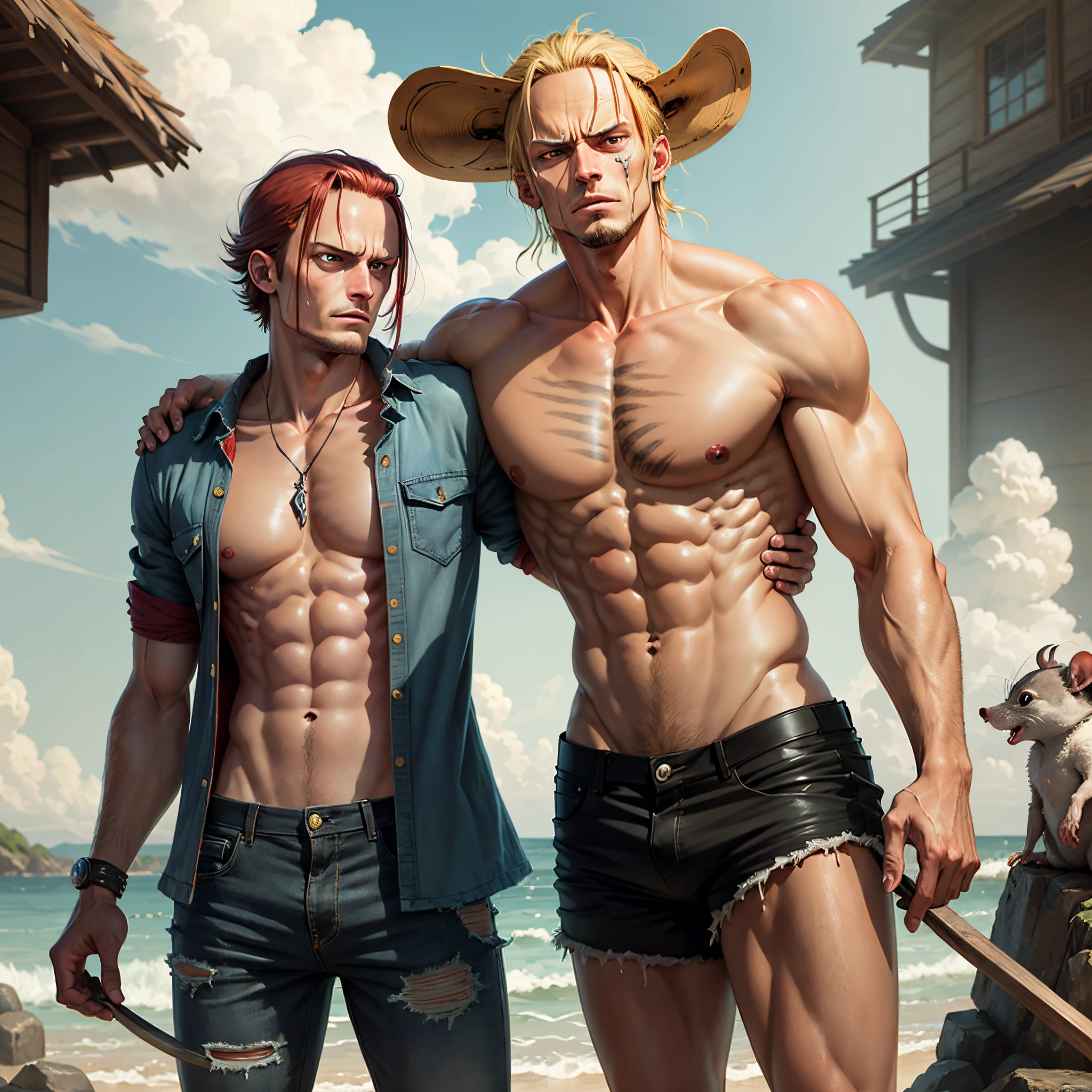 Shanks from one piece except he is a giant rat