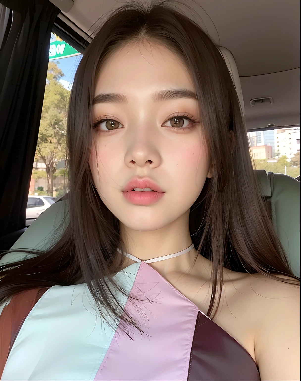 there is a woman sitting in a car with a tie, jennie blackpink, Jaeyeon Nam, young adorable korean face, Mulher sul-coreana bonita, Heonhwa Choe, Parque Roseanne do Blackpink, jossi do blackpink, Parque Ji-min, linda mulher coreana jovem, wan adorable korean face, Lee Ji - Eun, Lee Ji-eun, Ulzzang