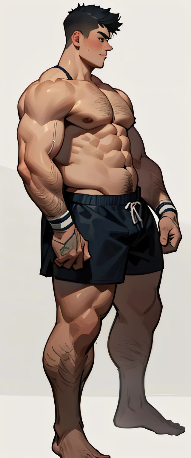 masuter piece、well built、FULL BODYSHOT、Age 25、Underwear、Rugby players、Wild、bbw、muscular、macho、male people、short-haired、Fade Cut、sideshot