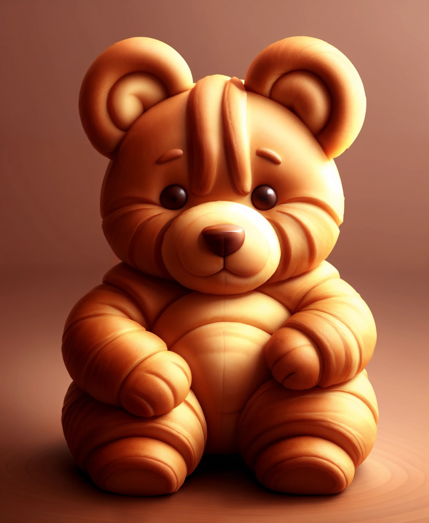 CroissantStyle teddybear, simple background