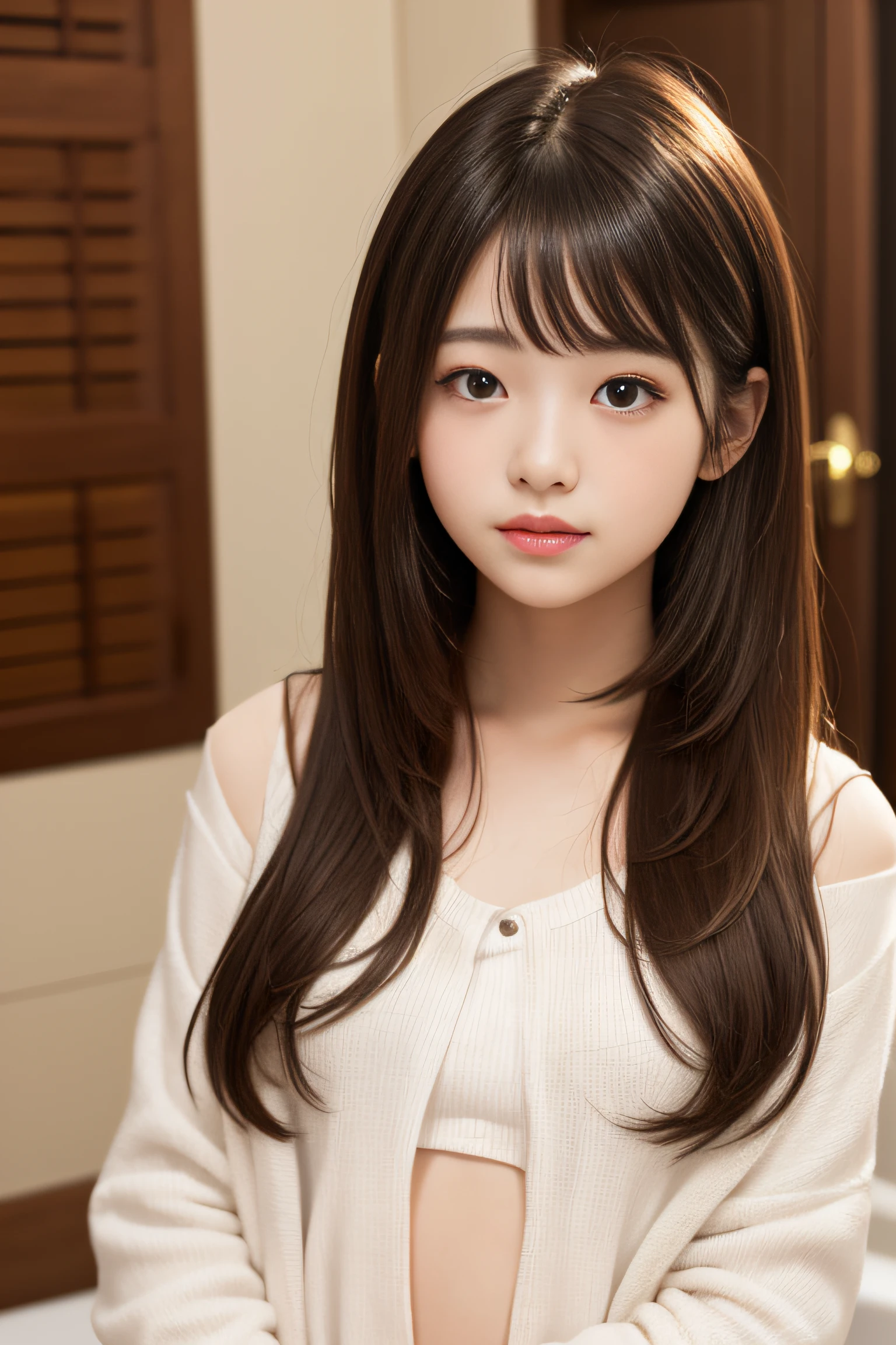 ryokan、Bath、tiny chest、Young shiny shiny white shiny skin、Best Looks、shiny light hair、a small face、cute 18yo girl