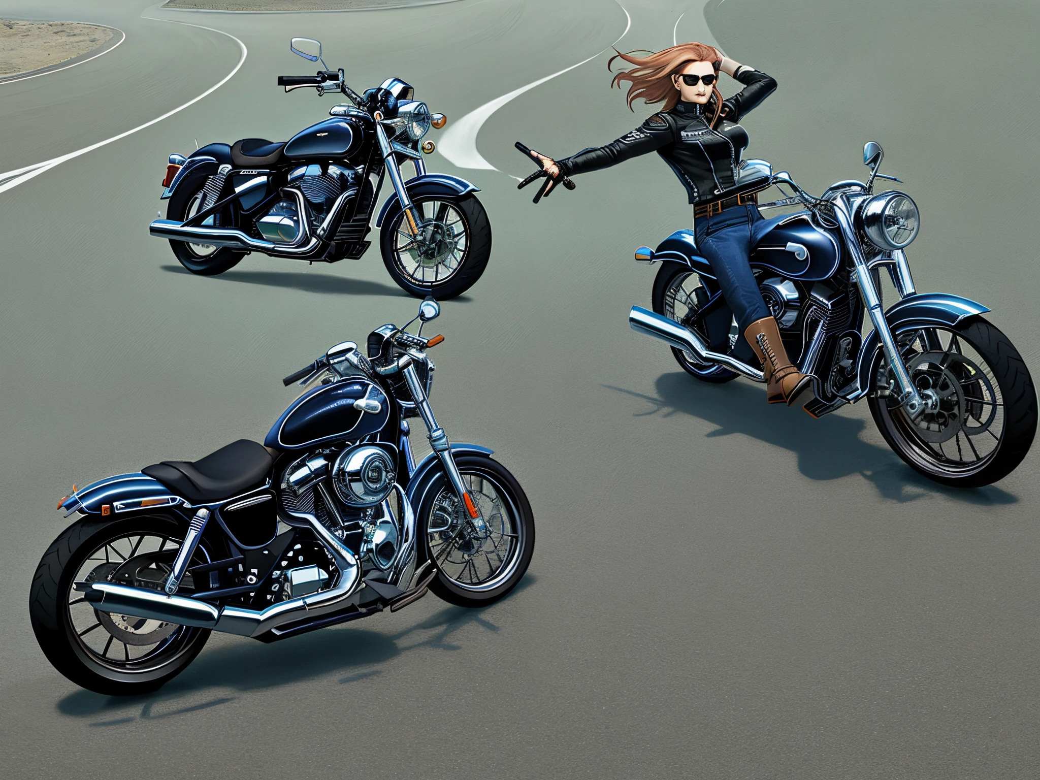Motoqueiro com moto harley davidson