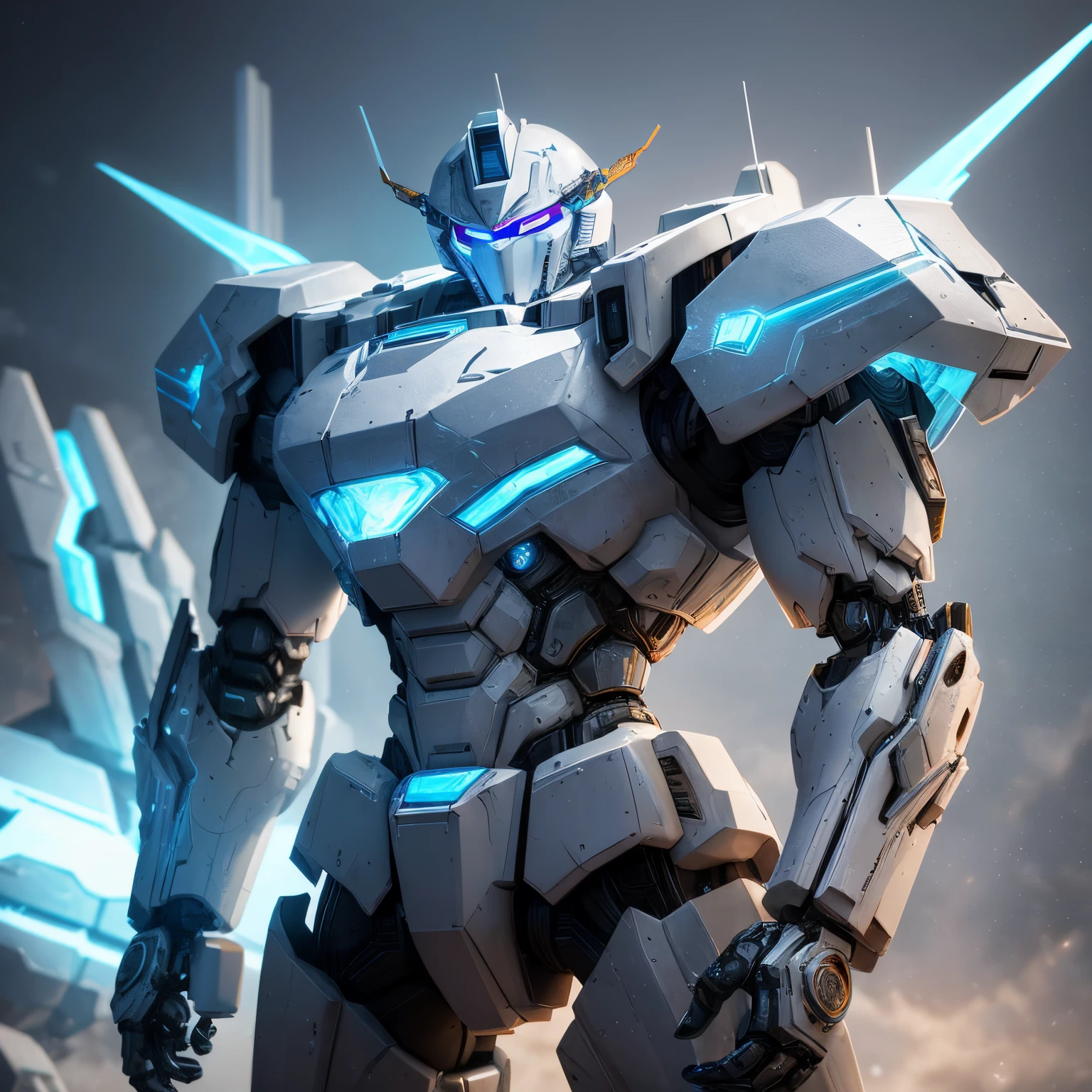 super high quality, (8k, RAW photo, realistic), robot warrior ice sculpture, mecha warrior ice sculpture detailed and delicate depiction and flashy and dynamic painting method, iridescent, professional lighting