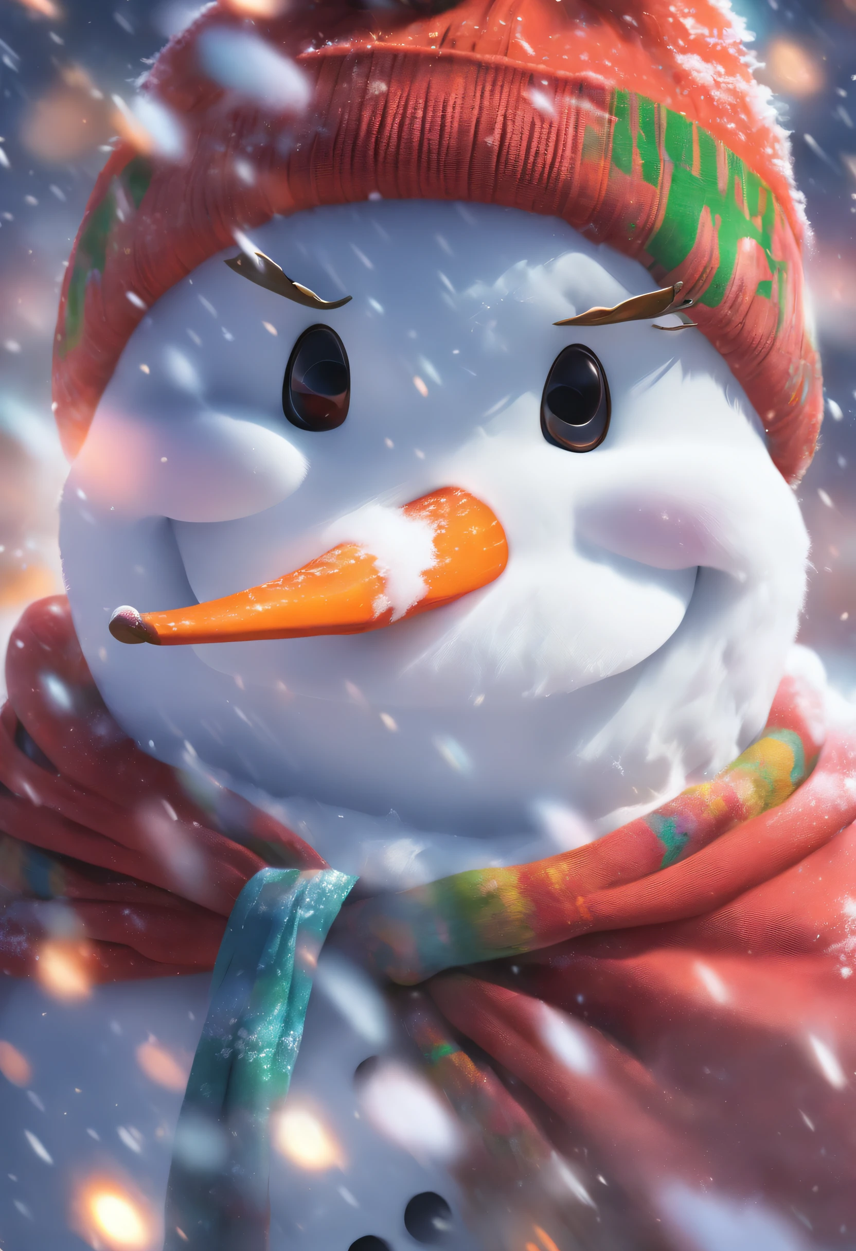 Top image quality、masutepiece、top-quality、A hyper-realistic、Photorealsitic、Snowman、thick eyebrow