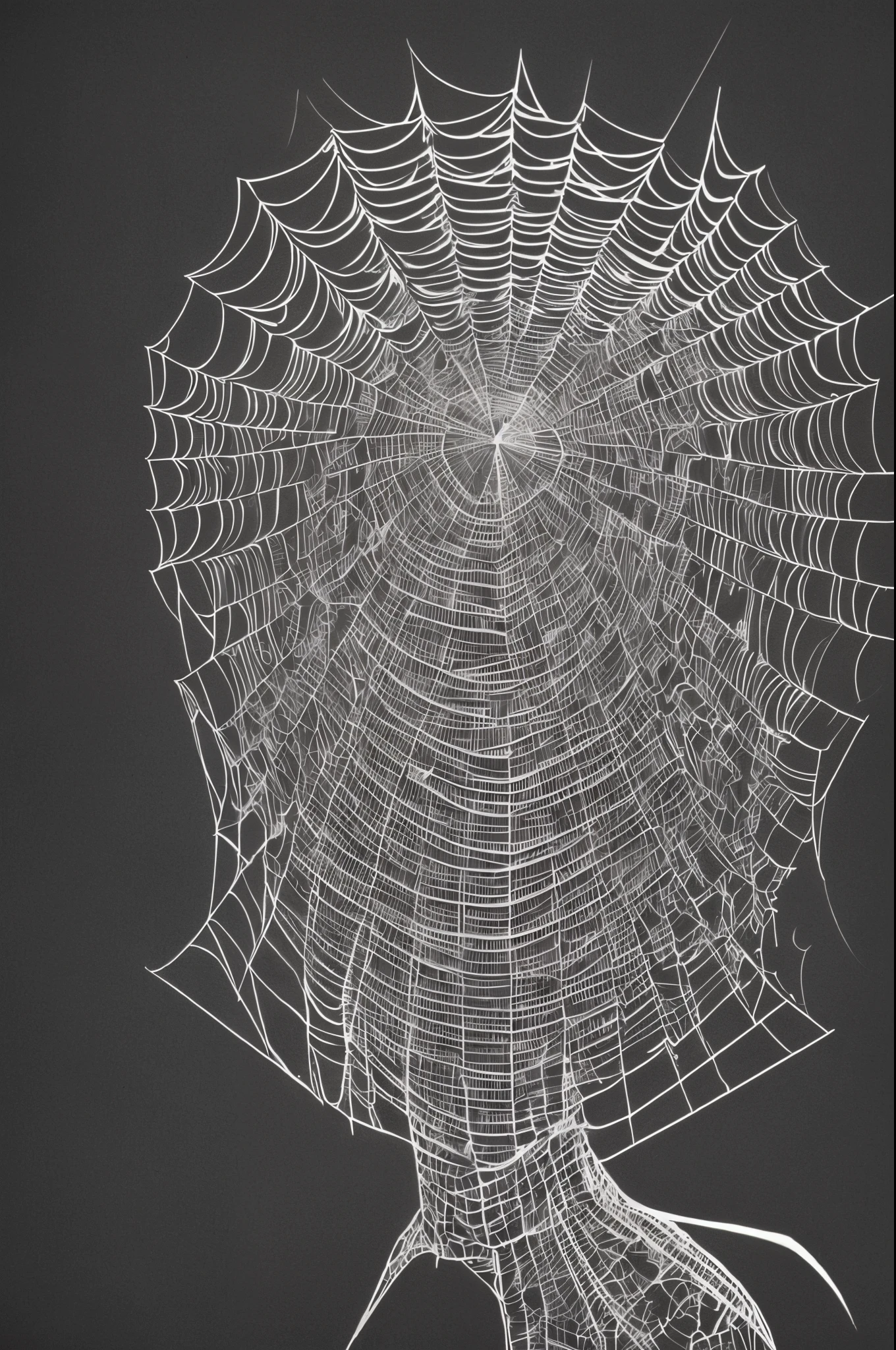 A drawing that shows that a persons mind works like a spider web