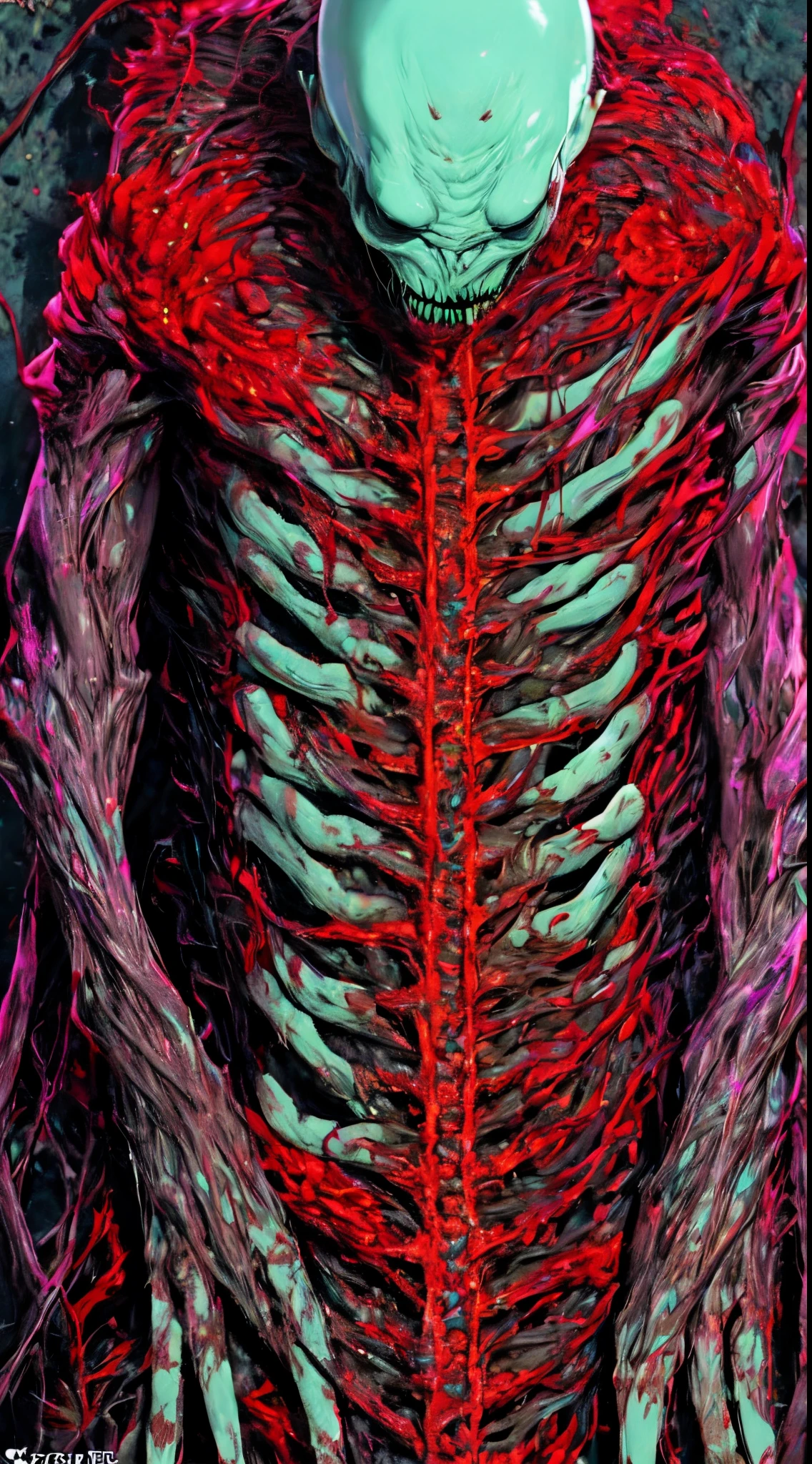 UHD, fractal ,HDR,higheres, best quality, 4k,((Extraterrestrial_creatures_goru)), putrefaction, body horror, insaneß detailed, hyper intrincate details, body terror, terror body, horror body, ,gore, (monster gore), solo, ((demon_guro satanism)), cannibalism, (Extraterrestrial_creatures_gore_horror_body_demoniac),  multiples limbs, , Horror body, terror body, terror, horror, injury, blood, ((organs exposure)), ((brain exposure)), (intestines exposure), (demon monster), terrorific, (multiples eyes), scarred, bloodying injury, ((necrotic skin meat)), (( human sacrifice)), (animal sacrifice) , qliphotic, spectral aura, qliphotic demon, ((necrotic body)), necrotic look, chromatic, malevolent, creapy, blood bloodying