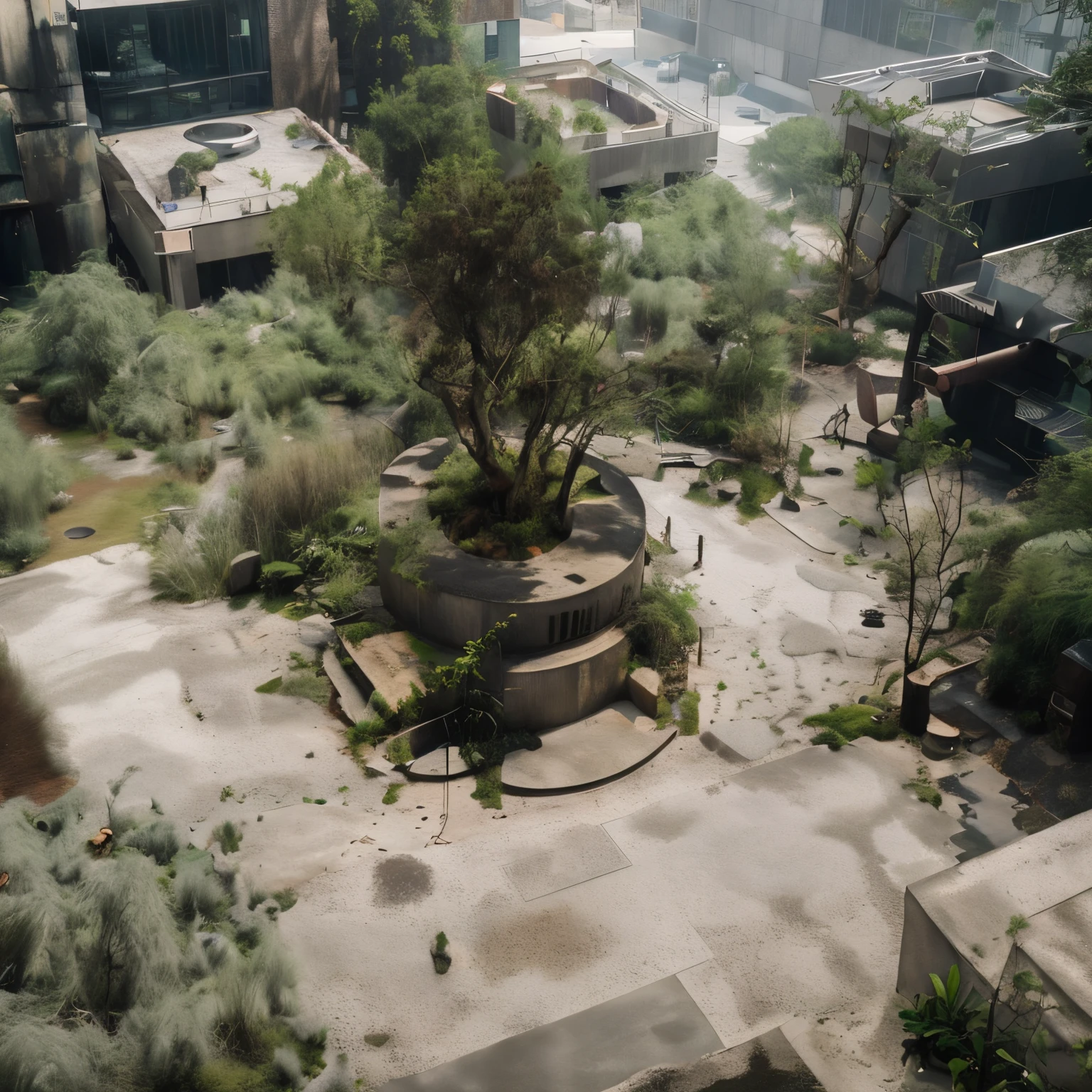 community space, concrete,Sunlight, vegetation,grass,
Natural colors, 光线追踪[光线追踪]