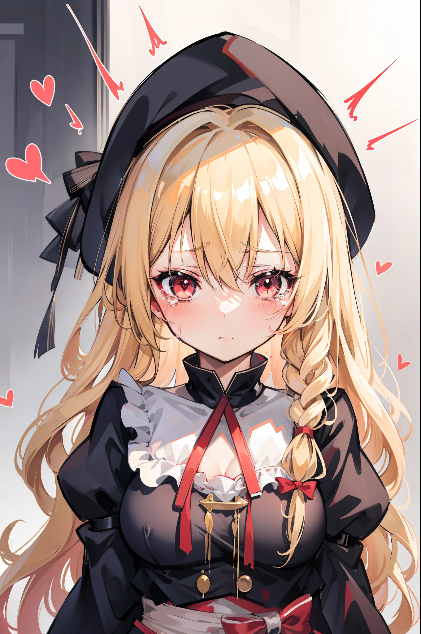 1girl, evil neuro-sama, (yuzu modoki), red eyes, light brown hair, ahoge, two side up, hair ribbon, dark red ribbon, heart hair ornament, black dress, frilled dress, off-shoulder dress, bare shoulders, frilled choker, long sleeves, red bow, red buttons, black heart, black socks, frilled socks, grey footwear, loafers, (masterpiece, best quality), highly detailed, finely detailed, chair, bound, from above, arm behind back, wet, angry, gagged, looking at viewer, spread legs, see-through dress, covered nipples, squatting, underwear, cleavage,