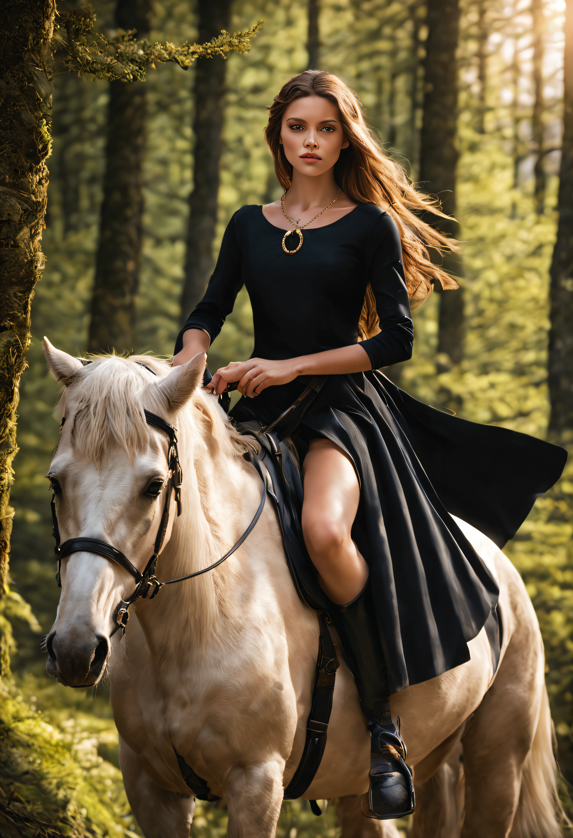 7, sete meninas, preadolescentes, best quality,1girl,parte superior do corpo,fotorrealista,Foto bruta 8K,Estilo Midjourney,, 7 girls riding on imposing horses, bare tiny breasts, tops, riding a black horse, ultra realistic, 32k, extremely detailed CG unit 8k wallpaper, best quality, swiss alps, Switzerland, (Black dress with a dropped side, showing a tiny drop-like breast), ((spring day)), in a closed forest, with a beam of golden light, ear drop, little girl, necklace,master part, best quality,1girl, corpo inteiro ,fotorrealista,Foto bruta 8K,Estilo Midjourney,,