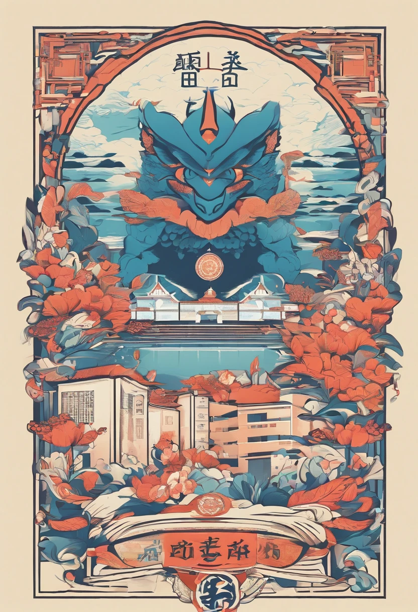 College emblem of the School of Foreign Languages, Guangdong Ocean University