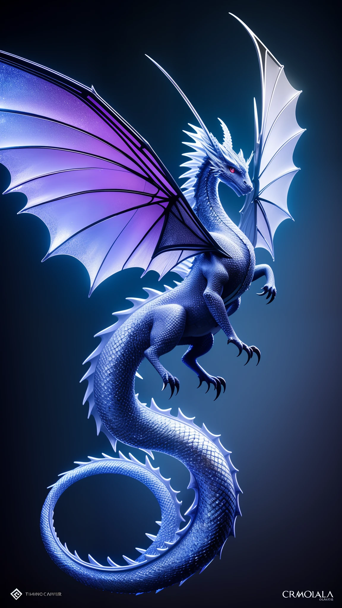 A cute crystal dragon with sparkling crystal wings, enhanced with a touch of cyborg elements, showcasing intricate details. The dragon is beautifully captured through a cinematographic lens, with a subtle vignetting effect to draw attention to its majestic presence. The composition is centered, emphasizing the dragon as the main focal point. The image quality is of the highest standards, ensuring the best quality, 16k resolution. The artwork exhibits ultra-detailed craftsmanship, bringing out the fine intricacies of the crystal dragon's features. The realism of the piece is enhanced, showcasing a photorealistic rendering that captures every nuance and texture. The color palette is vibrant, with vivid colors that emphasize the crystal's ethereal beauty. The lighting is carefully crafted with studio lighting techniques, creating a mesmerizing play of light and shadow that accentuates the dragon's form.