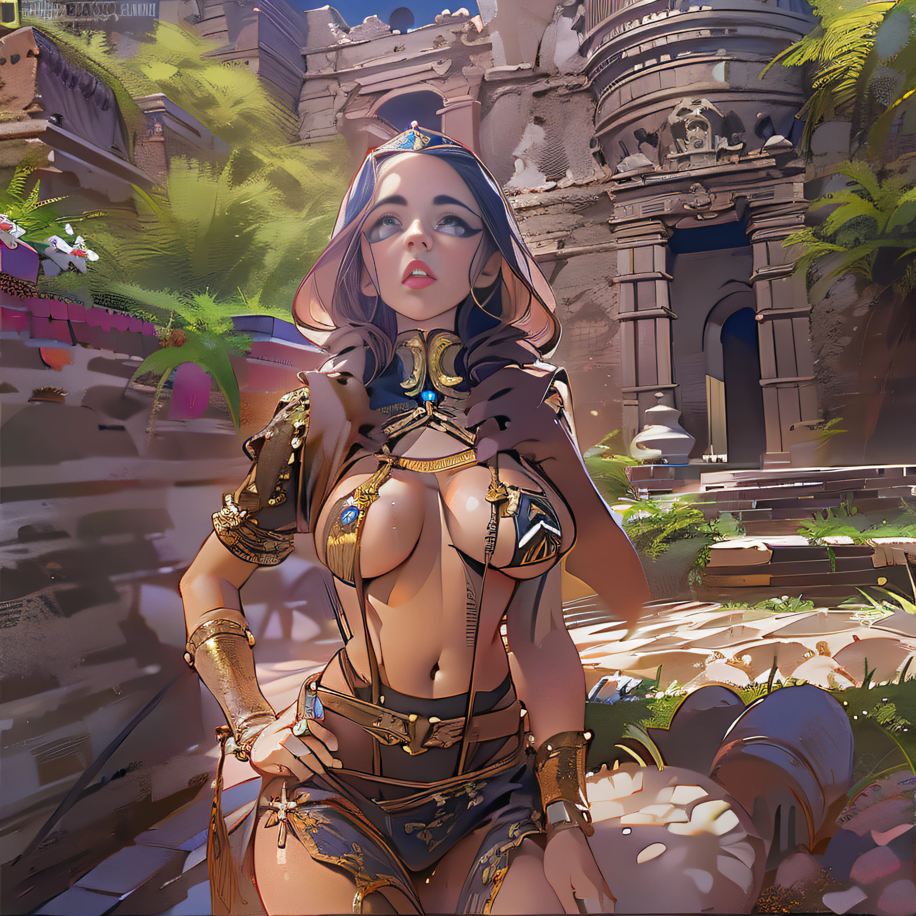 Onze (Arshes em Bastard) ultra thin bikini, elfa adulta de 30 anos (Kyra Hot adult video), (Camgirl), (fans only) posando sob um arco de pedra, Ancestral ruins, covered by vegetation and vineyards, Aztec Ancient Ruins, cinematic natural light, profundidade, realista, dust particles in light, Bottom view, Bottom viewing angle, olhar de baixo para cima, olhando de baixo, close de baixo, MULHER SEXY elf sensual, provocador, cabelos escuros, hair with long braid falling over the chest, smaller braids on the head, cabelo castanho escuro, olhar sexy, olhos verdes, branca, Latim, Morena, sarda no rosto, rosto com sardas,  realista, boca entreaberta, sexy red lips, sensualidade ao extremo, hot, mulher hot, Seios enormes (Oppai), massive breasts, seios grandes soltos (Adult video of Jennifer Mendez), seios arredondados e espalhados, seios grandes (Angela White hot) com pintas, sardas, Fundo, sardas no peito, piercing na barriga, barriga sexy, barriga levemente marcada, Fofa, sexy :8, A partir de 8 K fosco, sexy look at the camera, Ultra thin white bra, molhado, transparente, pose atraente, Lascivo, sedutora, ultra thin snubbed bikini, tanga amarrada na cintura, Branco, bikini squeezing breasts, estourando os seios, bicos duros, mamilos duros e latentes, molhados, enrijecidos, Excitado, lascivo, provocador, corpo sexy, quadril largo, coxa grossa, Pose sexy, Realistic bikini, corpo perfeito, 4k], Tiny white bra, 4 mil ], Sling bikini, realista, perfect  lighting, cores perfeitas, sombras perfeitas, Bottom view, vista de baixo, realista, filtro escuro,4k