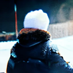 Snowball man in the snow