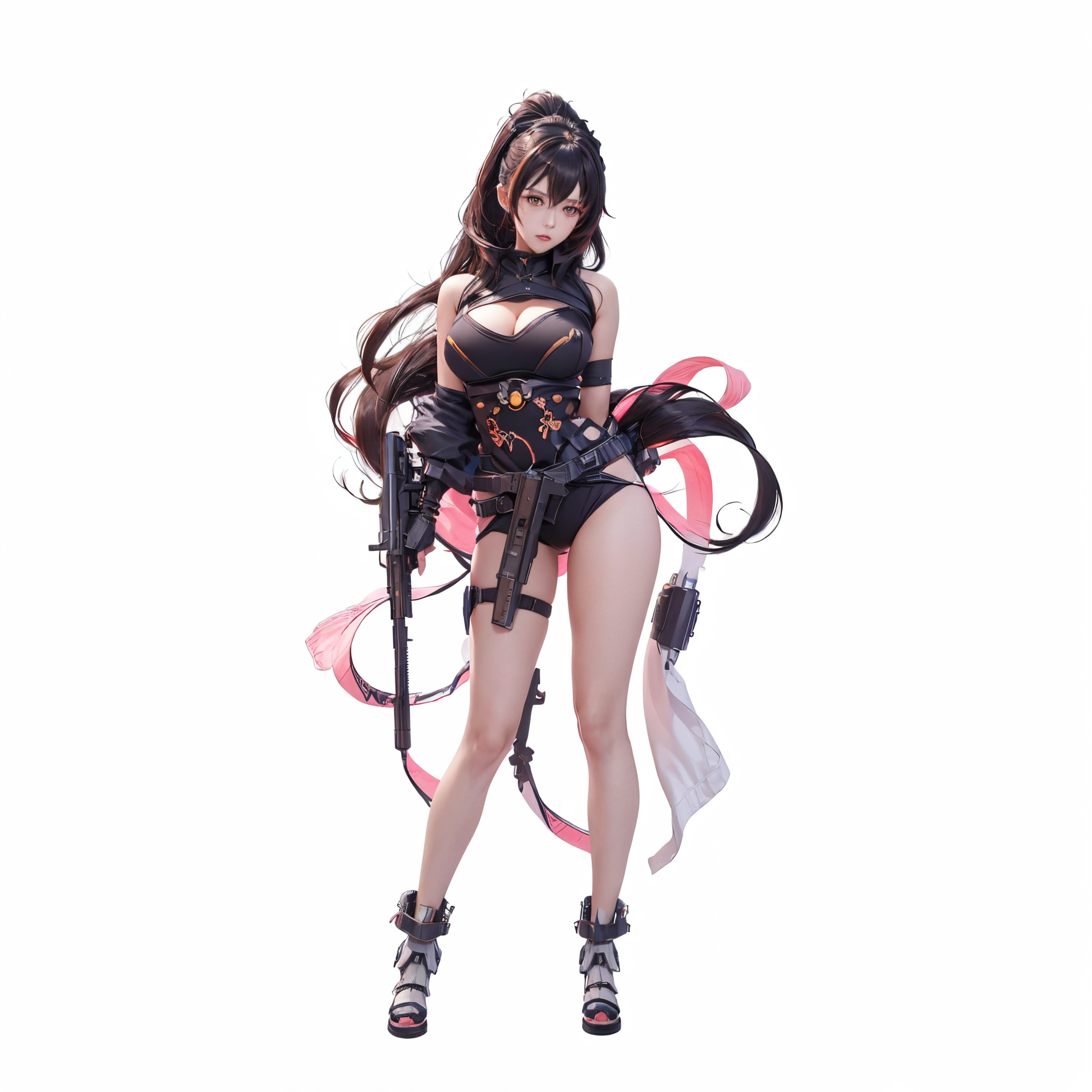 anime girl with a gun and a sign on her chest, biomechanical oppai, badass anime 8 k, render of a cute 3d anime girl, best anime 4k konachan wallpaper, from the azur lane videogame, render of april, cushart krenz key art feminine, from girls frontline, nikke goddes of victory style, pixiv 3dcg, nikke quency character