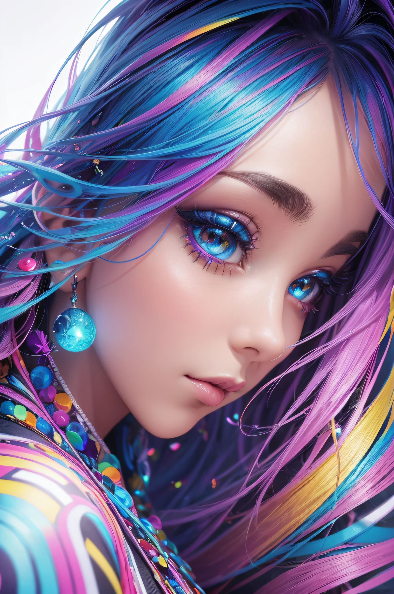 (tmasterpiece,Top Quolity,best qualtiy,offcial art,Beauty and aesthetics:1.2),(1girl in),Extreme fineness,(s fractal art:1.3),highly colorful,best detailed,(Colorful Backgrounds 1.3 )