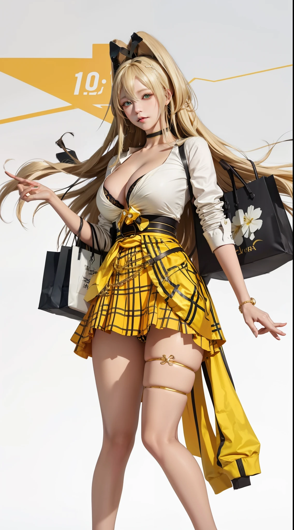 anime girl with a cell phone and a purse, hanayamata, fine details. girls frontline, blonde anime girl with long hair, render of april, from girls frontline, cushart krenz key art feminine, anya from spy x family, cute anime waifu in a nice dress, girls frontline style, beautiful alluring anime woman, fullbody commission for, nikke rupee character