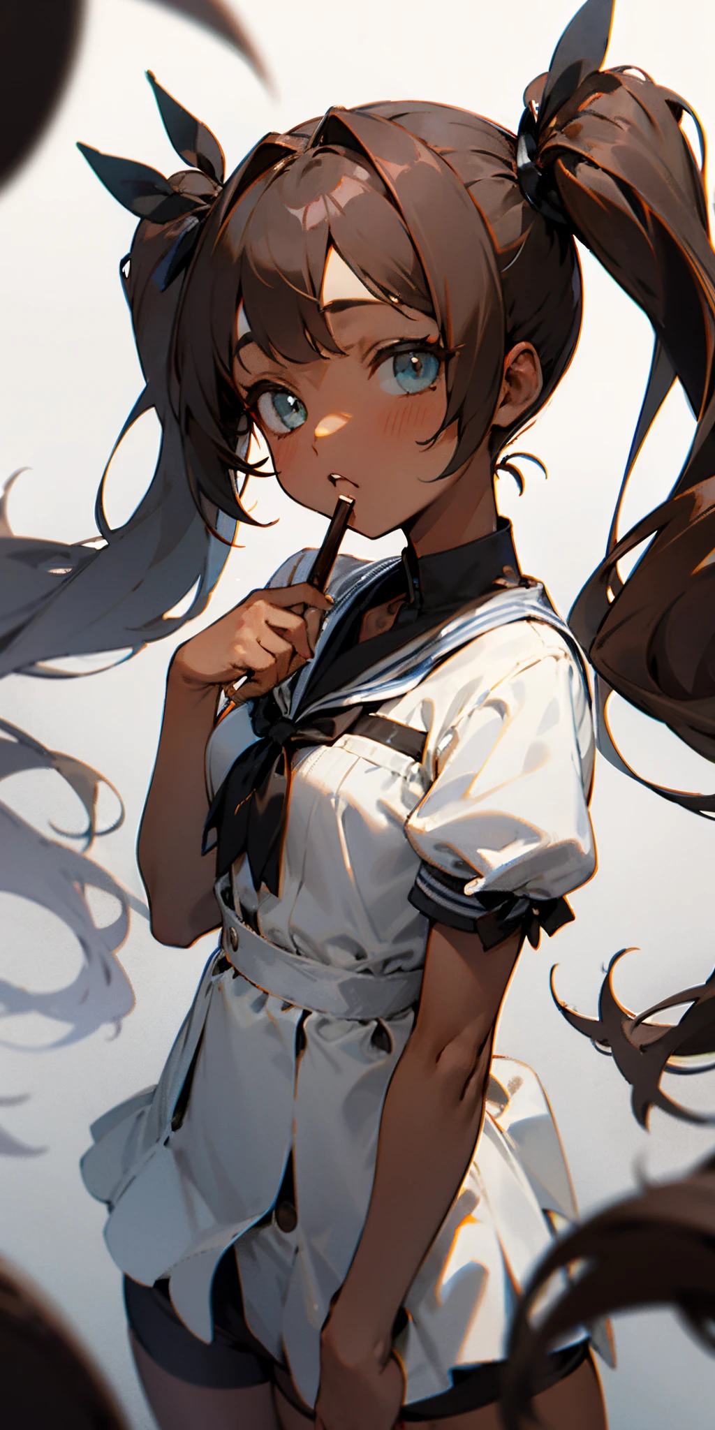 chocolate girl twintails