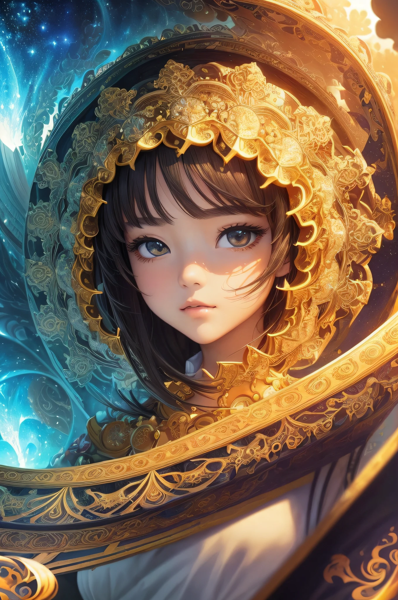 (​masterpiece、top-quality、top-quality、Official Art、Beautiful and beautiful:1.2)、(1girl in:1.3)、(Fractal art:1.3)、