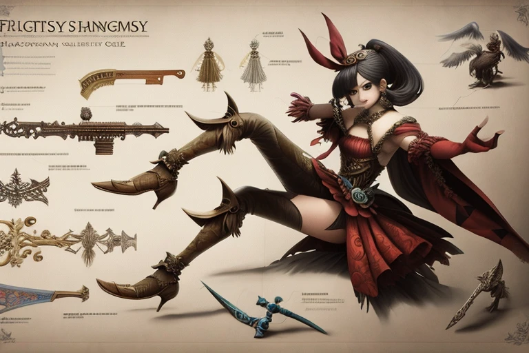 Fantasy harlequin weapons