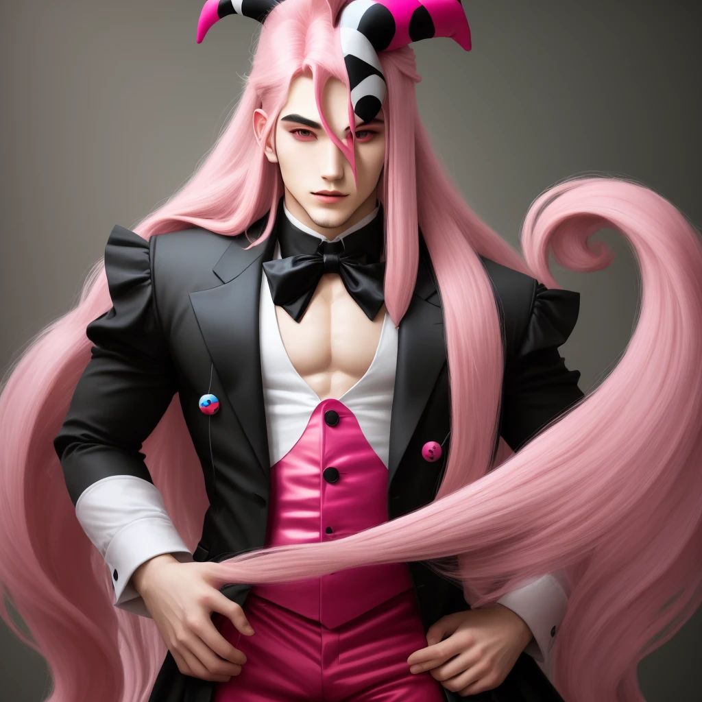 I want you to create a description of a male character like this one from the panty stocking anime