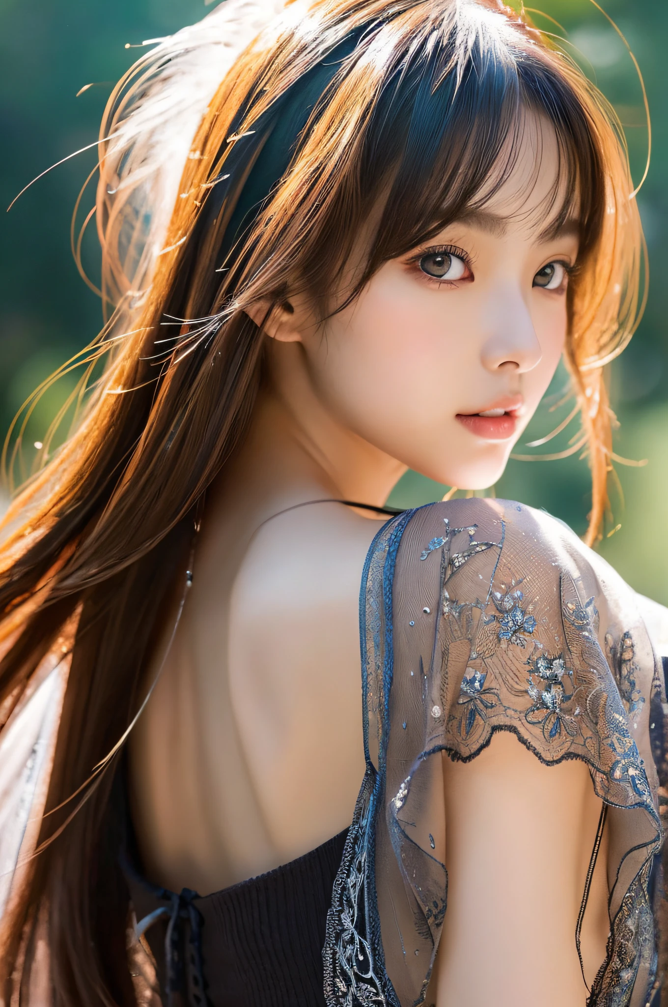 Focus on people。Create and express the best shining composition of the person in a realistic way。((masterpiece))、(((top-quality)))、((ultra-detailliert))、(A hyper-realistic)、(highly detailed CGillustration)、(extremely delicate and beautiful)、Girl a masterpiece、top-quality、Realistic skin feeling、Realistic fabric、We will introduce a realist illustration focusing on the center front of girls with realistic and ultra-detailed eyes.。This is the absolute rule, and the following sentence expresses the image quality。 The greatest painter in human history meets an unparalleled beauty、It is the greatest masterpiece in the history of the Inuiku Ichigo, which depicts the most beautiful figure of a lifetime.。 Create stunning anime artwork that is currently trending on seaStation、Introducing exquisite beauty and seductive aesthetics。