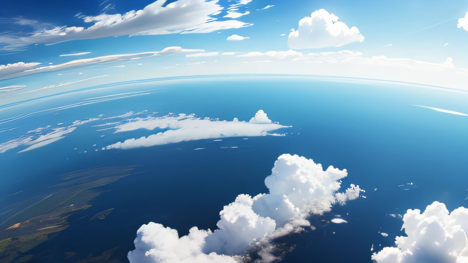 sky, clouds, summer, blue sky, beautiful, realistic, from above
