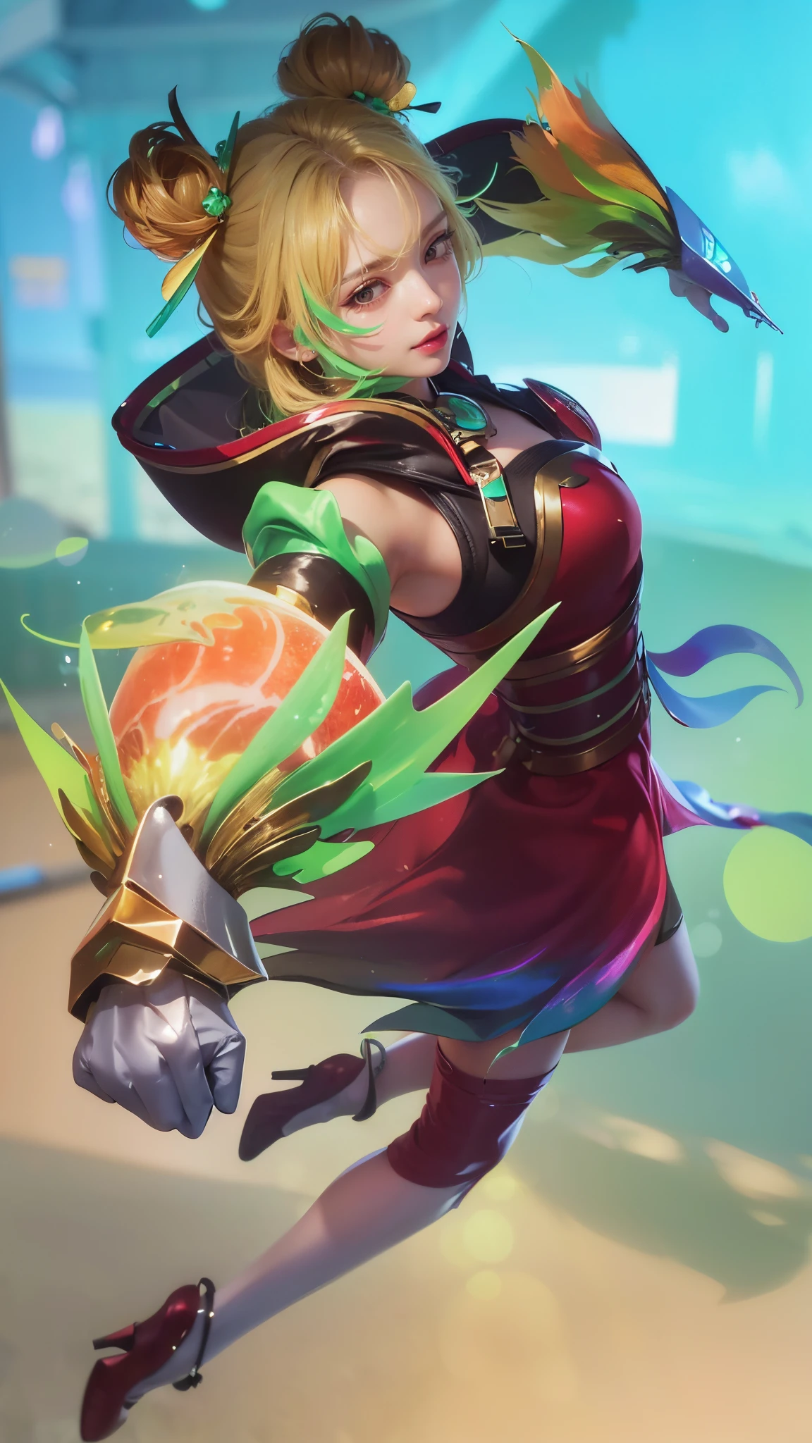 (8k, RAW photo, photorealistic:1.25) ,( lipgloss, eyelashes, gloss-face, glossy skin, best quality, ultra highres, depth of field, chromatic aberration, caustics, Broad lighting, natural shading,Kpop idol) looking at viewer with a serene and goddess-like happiness,