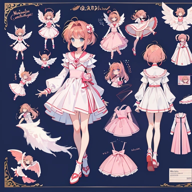 CharacterDesignSheet、full body Esbian、Marineswear、Wear a dress、Bright girl、Cardcaptor Sakura
