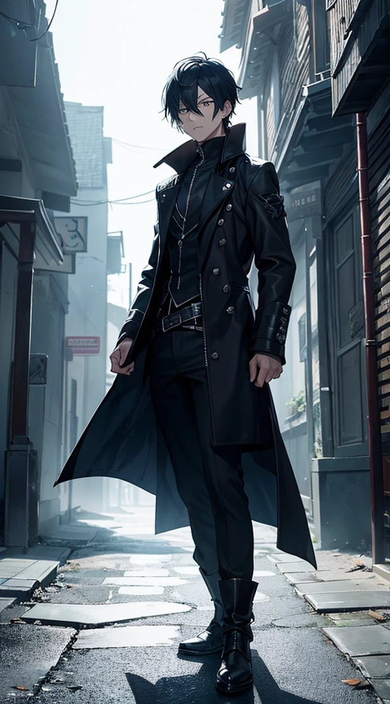 Environment: A gloomy evening envelops the city of Noctisburg. Narrow streets, lit by flickering lanterns, create dancing shadows. Weathered stone walls hold secrets whispered by night winds. The air is thick, charged with distrust and the receiving of the Curse of Wrath that hangs like an eternal shadow over the city. Renegade Character: Kaito Hoshizora Appearance: Shaggy black hair, dark clothes that absorb light, eyes that reflect the pain of abandonment. Personality: Determined and reserved, Kaito hides his emotional scars behind a cold facade. Your soul is shaped by betrayal. Curse of Wrath Power: Shadows obey your command, wrapping around your hands like claws. Your wrath will intensify this power, unleashing a dark vision of destruction. Curse Marks: Shadowy tattoos that snake down his arm, glowing when the Curse is activated. Abilities: Supernatural speed, keen night vision, and the ability to manipulate shadows for attacks and defense. Scene: Kaito walks the dark roads of Noctisburg, a lonely silhouette in the gloom. Your footsteps echo, echoing your loneliness. As you approach a run-down tavern, murmurs of distrust spread. Furthermore, there is a sinister presence that leaves patrons in an uncomfortable silence. Dialogue: (Kaito, responding to murmurs) Kaito: (in a cold voice) The Curse of Wrath doesn't make choices. It's just power, no mercy. (Tavern murmurs) Unknown: Is this the damn boy who is said to have ruined our town? (Kaito, looking at the piercing eyes) Kaito: Disgrace? The real misfortune is the corruption that hides in the shadows of those who call themselves righteous. Kaito's dark aura creates a tense atmosphere in the tavern, revealing a duality between the renegade boy and the city that disowned him. Additional Environmental Details: Dim light reveals faded murals telling the story of the Curse of Wrath. Candles flicker, creating shadows that dance on the walls. The icy atmosphere reflects the emotional coldness that Kaito developed to surv