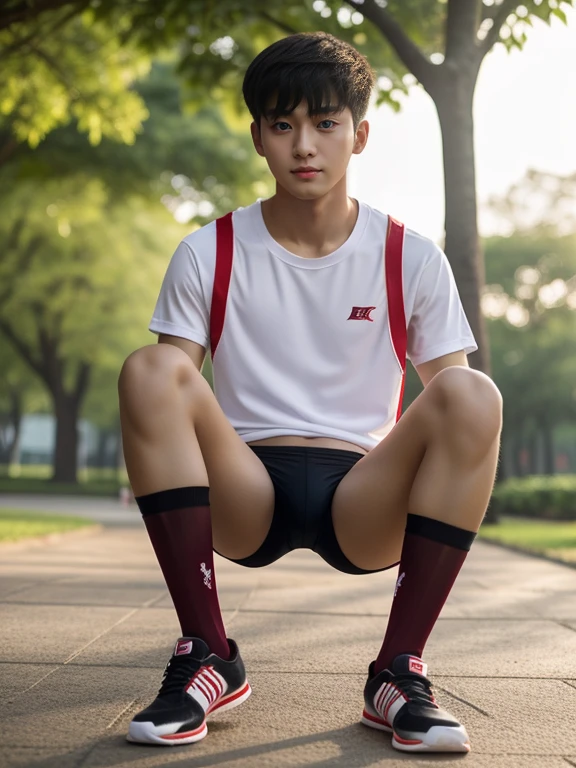 teenagers , very young , light-skin , wearing an dark red sexy underwear, tmasterpiece,k hd,the feet,Transparent sports vest,semi transparent,black long socks,The barefoot , red colour , handsome and cute , extreme cute boy , white skin , dark red underwear boxers shorts , extremely tall and cute boy ,oppa model , handsome model , full body , dark red boxers underwears short shorts , black socks , white light-skin , Chinese model , young boy , white skin , handsome and extremely cute , red boxers underwear shorts , long black socks , handsome model , at the park , jogging , model oppa , long legs , jogging , running , high knee black socks ,black long socks , stand up , extremely tall , extremely high , red underwears , red sports underwear , long black socks , clean and white legs , Chinese model , extremely long legs , looking at the camera , clean and white thigh , huge bulge , kid face , b , red sporears , long legs
