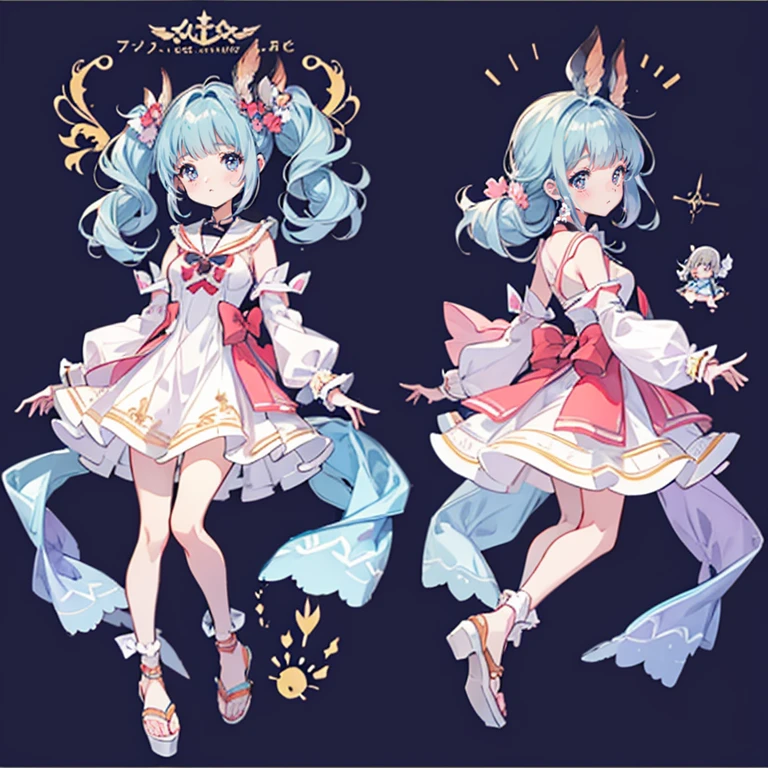 CharacterDesignSheet、full body Esbian、Marineswear、Wear a dress、Bright girl、Granblue Fantasy