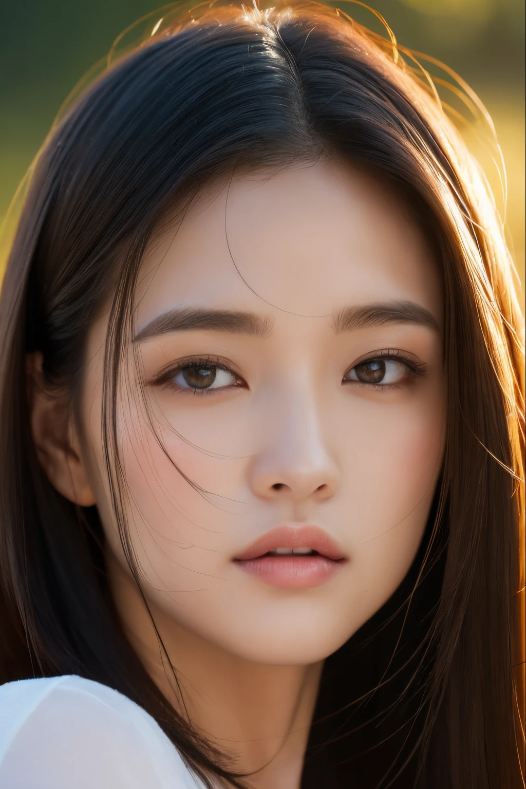 (masuter piece:1.3)、(8K、Photorealsitic、Raw photography、top-quality: 1.4)、(1girl in)、Very beautiful face、Very beautiful face、Very beautiful face、(Very realistic face)、(A dark-haired、Long:1.3)、Very beautiful hairstyle、Very realistic eyes、Very beautiful details、(Very realistic skin)、Very beautiful skin、(campsite)、Burning fire、nigh sky、超A high resolution、A hyper-realistic、high-detail、the golden ratio、the golden ratio、the golden ratio、Beauty、Beauty、Beauty。