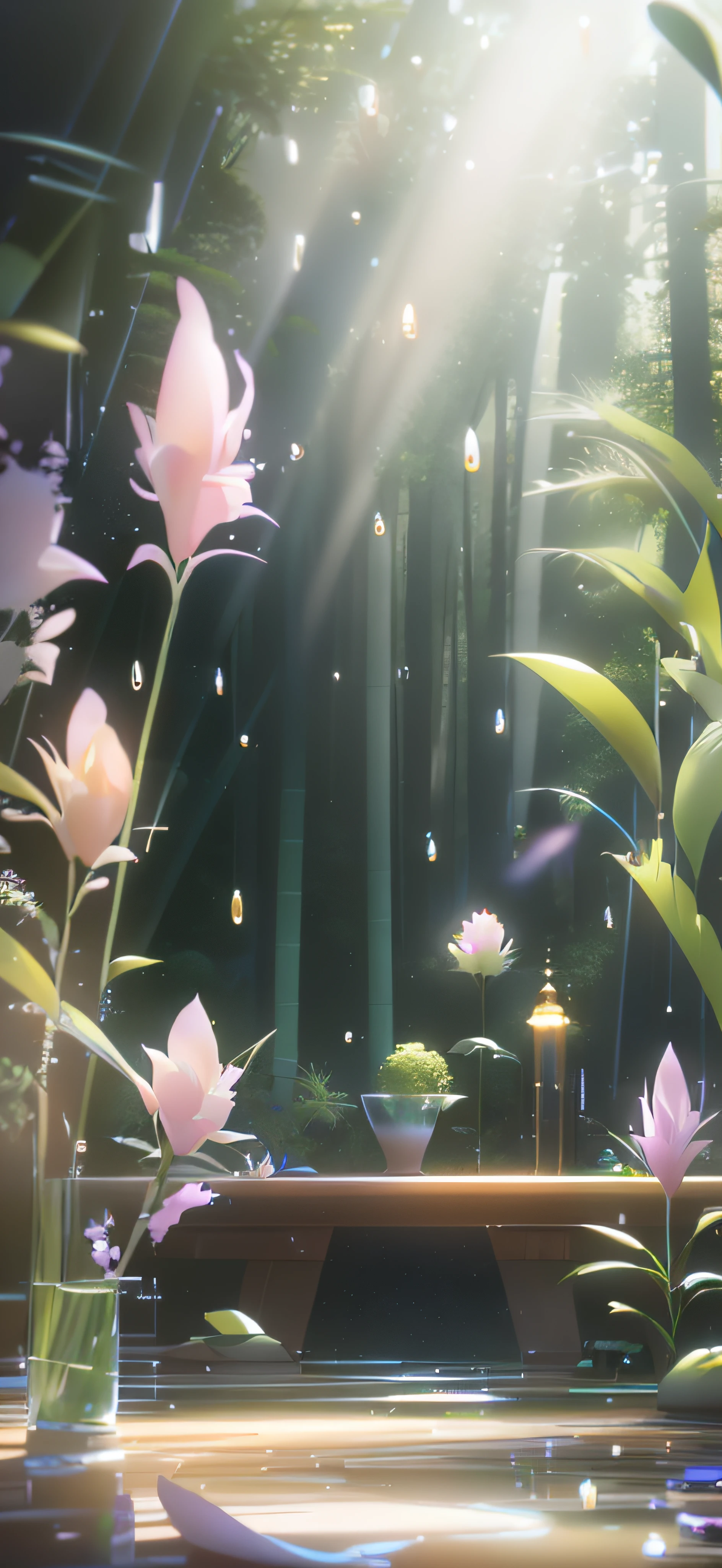 Clear cup,bamboo forrest,Spring rain,heavy rain poured,raining day,Fields moistened by rain,springtime,green buds,glowing bamboo,bamboos,Spring view,((Clean glass,Gloss degree:1.2,(transparency:1.1),Perfect shine)),Best quality at best,(OC rendering effects:1.4),(ultra - detailed,The beautiful,The beautiful构图,many color、bright,gentlesoftlighting),4K,unreal-engine,Octagon rendering,cuteness render,3 Rendering,Create a poster using Adobe Photoshop,Long-range shots,super wide shot,Faraway view,Long-range shots(wide angles)