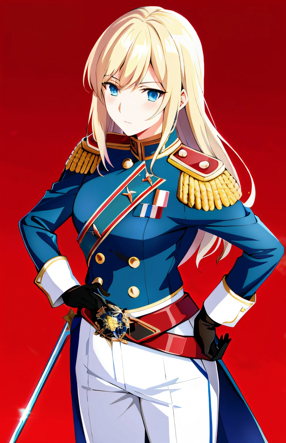 anime character dressed in uniform with sword and uniform, inspired by Li Chevalier, artoria pendragon, cushart krenz, cushart krenz key art feminine, marisa kirisame, portrait n - 9, marin kitagawa fanart, inspired by Valéria Dénes, official art, beatrice blue, valentina remenar, anime maid  ss military