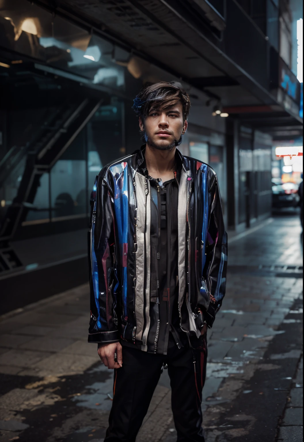 Change baground cyberpunk handsome boy,realistic face, 8k ultra realistic,